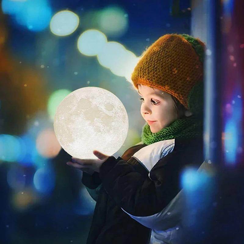 3D Moon Lamp with Remote Control - Realistic Lunar Night Light for Bedroom, Nursery, Gift | Perfect for Relaxation, Meditation & Home Decor