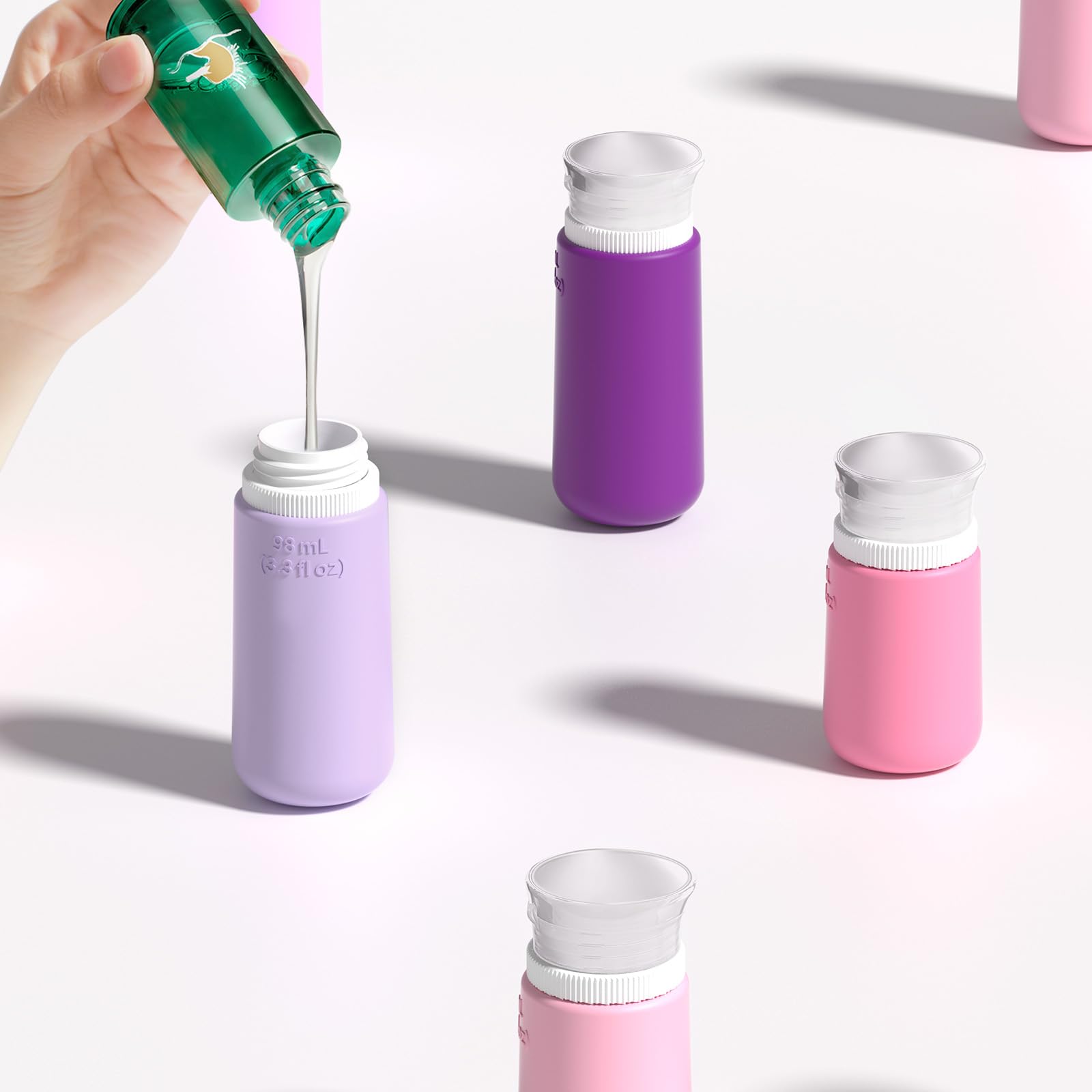20 Pack TSA Approved Silicone Travel Bottles Set - Leakproof Ultrasonic Craft Toiletry Containers for Shampoo, Conditioner & Lotion | Perfect for Air Travel, Camping & Gym Essentials