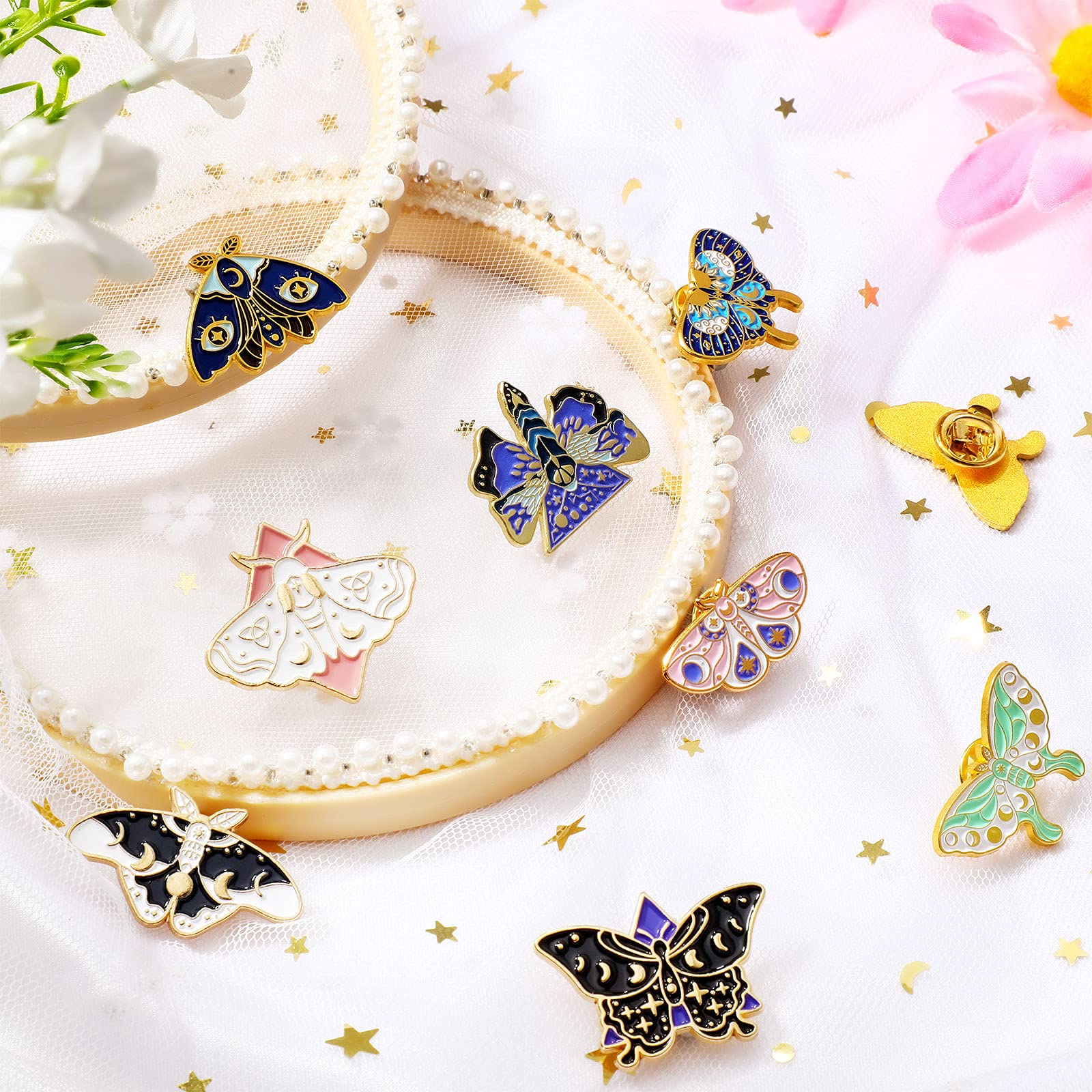 Steampunk Butterfly Brooches Set - 9Pcs for Hats, Clothes & Backpacks