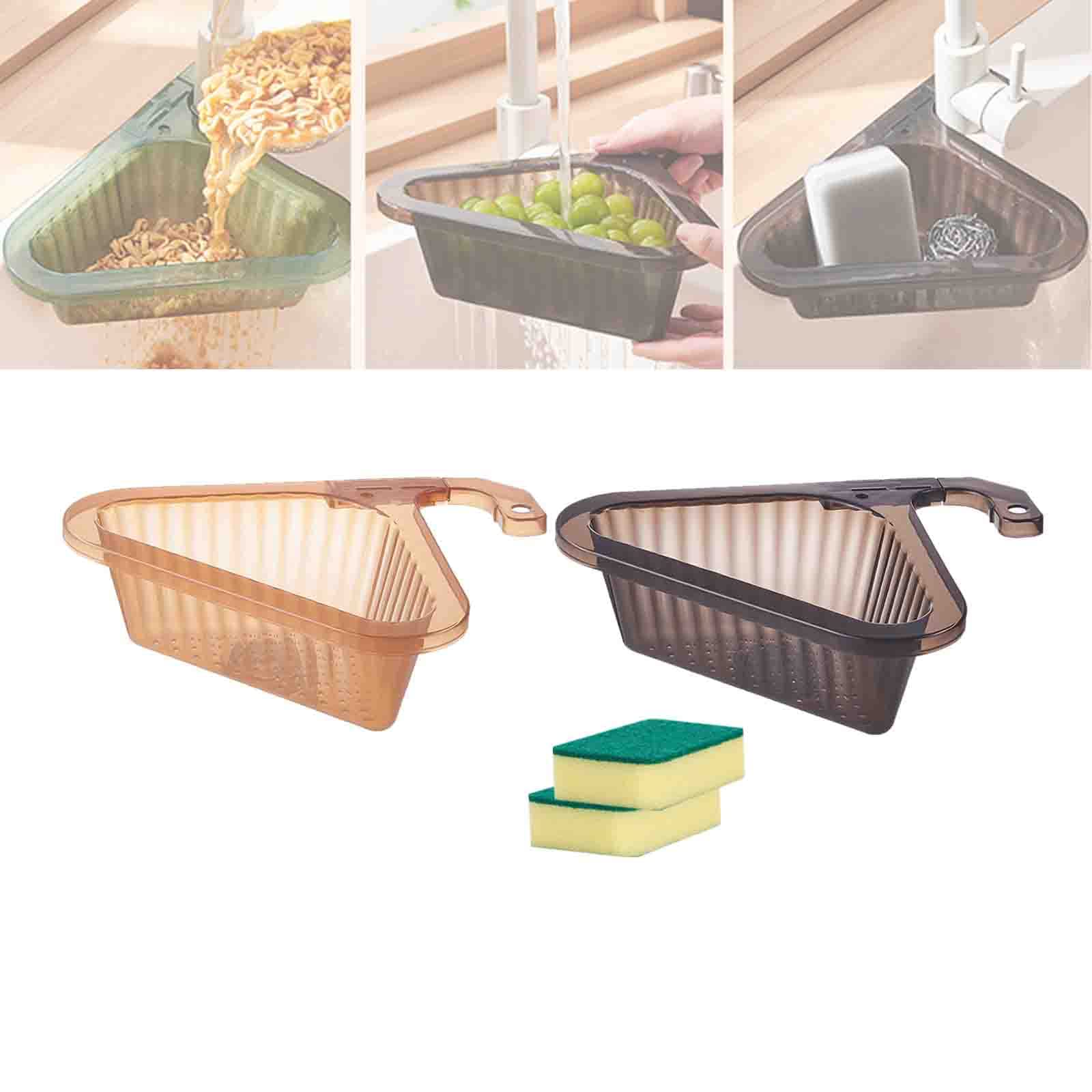 HARAY Telescopic Kitchen Sink Drain Basket - Stainless Steel Swan Drain Rack with Triangle Filter for Household Use | Perfect for Washing Dishes, Fruits, and Vegetables in Kitchen Sinks