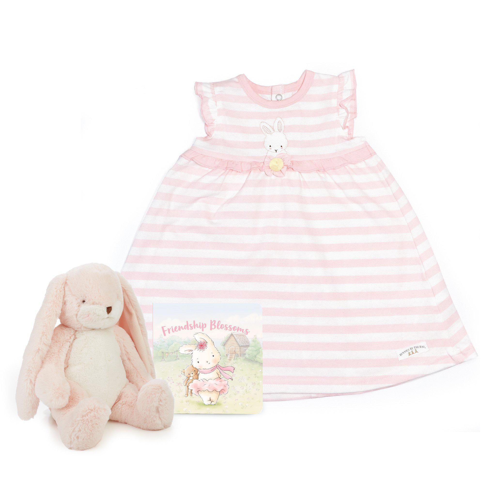 Blossom Bunny Dress Gift Set for Girls - Cute Floral Bunny Outfit with Matching Accessories - Perfect for Easter, Birthday Parties & Special Occasions