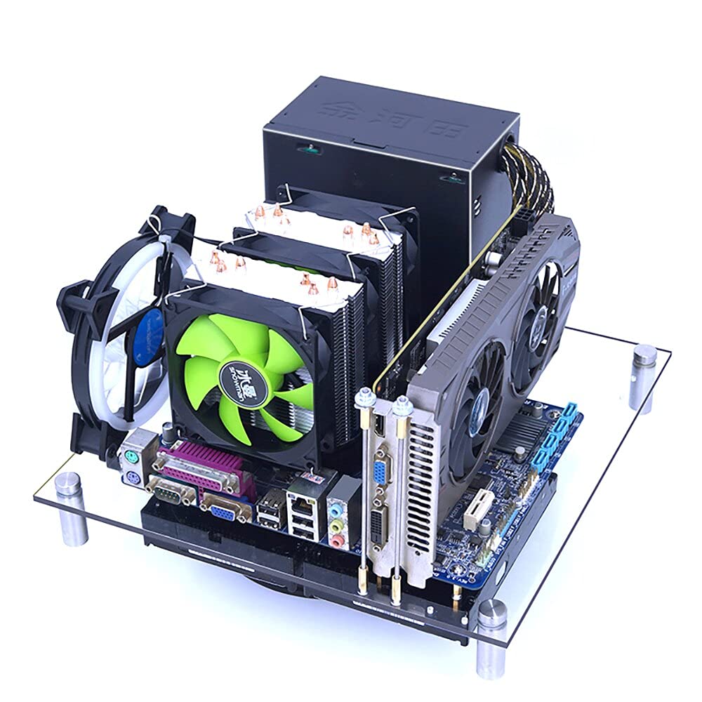 EDDIY Open Frame PC Case - Acrylic ITX Motherboard Test Bench with Excellent Heat Dissipation for DIY Computer Builds | Perfect for Gaming Rigs, Workstations & PC Hardware Testing