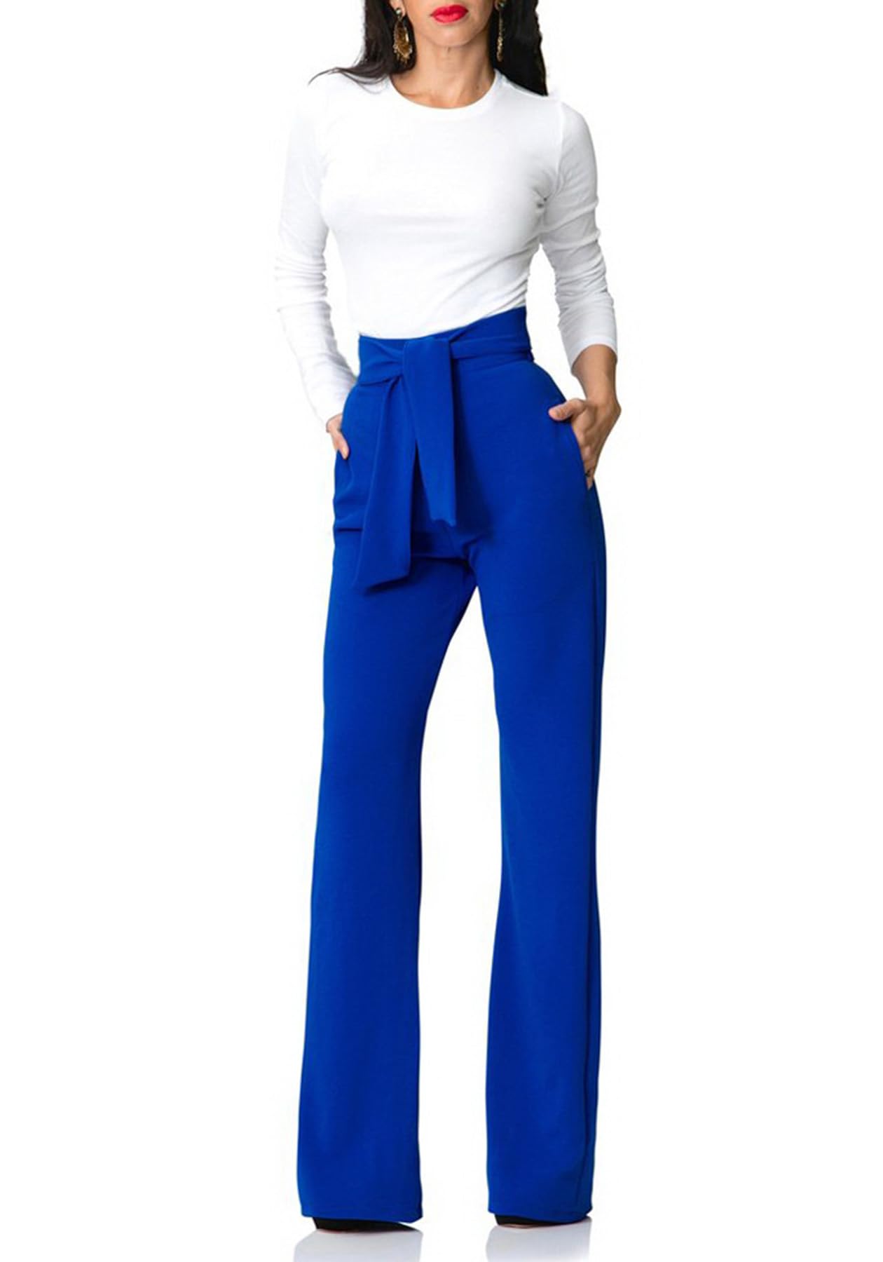 Lucuna Women's High Waisted Wide Leg Dress Pants - Professional Office Work Slacks & Business Casual Trousers for Women | Perfect for Office Wear, Business Meetings & Smart Casual Outfits