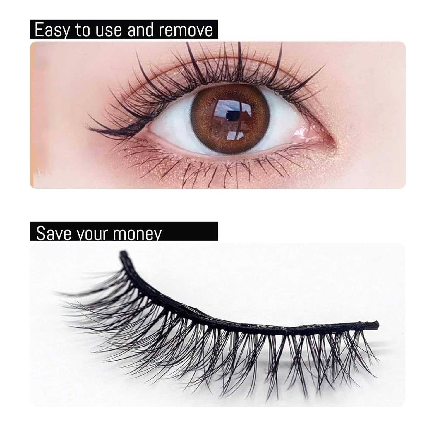 40 Pieces Self-Adhesive False Eyelashes - No Glue Needed, Easy to Apply Reusable Lash Strips for Natural Volume & Length - Perfect for Daily Wear, Parties, Weddings & Special Occasions