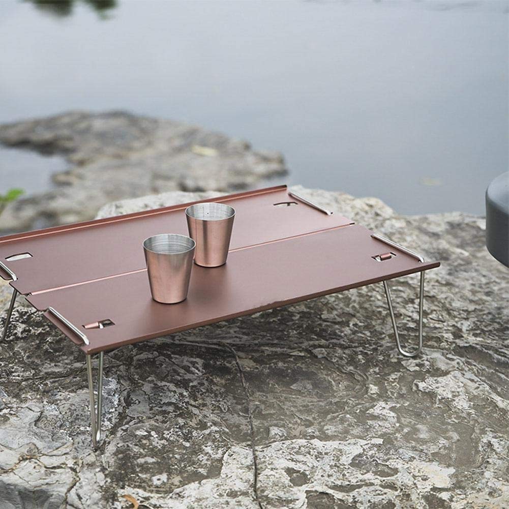 Ultralight Aluminum Folding Camping Table - Portable Compact Coffee Table for Outdoor, Beach, Backpacking & Travel | Perfect for Picnics, BBQ, Camping & Beach Parties