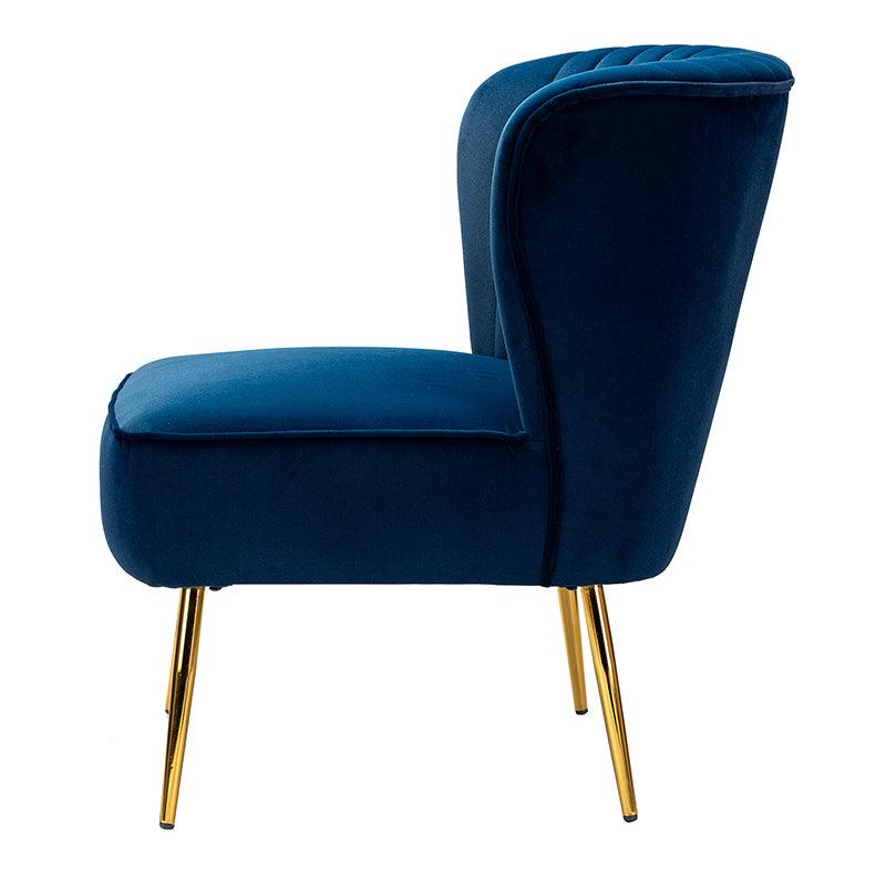 Lola Velvet Side Chair - Modern Upholstered Accent Chair for Living Room, Bedroom & Office - Soft Velvet Fabric with Sturdy Wooden Legs - Perfect for Dining, Lounge & Home Decor