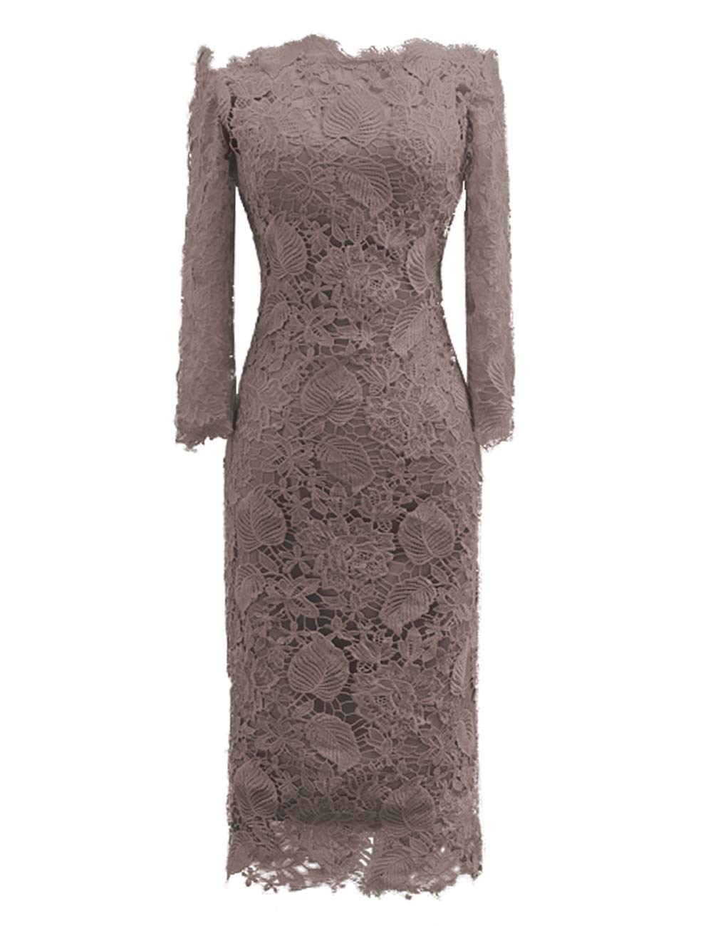 Elegant Long Sleeve Lace Mother of The Bride Dress - Formal Mermaid Evening Gown with Off Shoulder Neckline for Wedding, Prom, Gala & Special Occasions