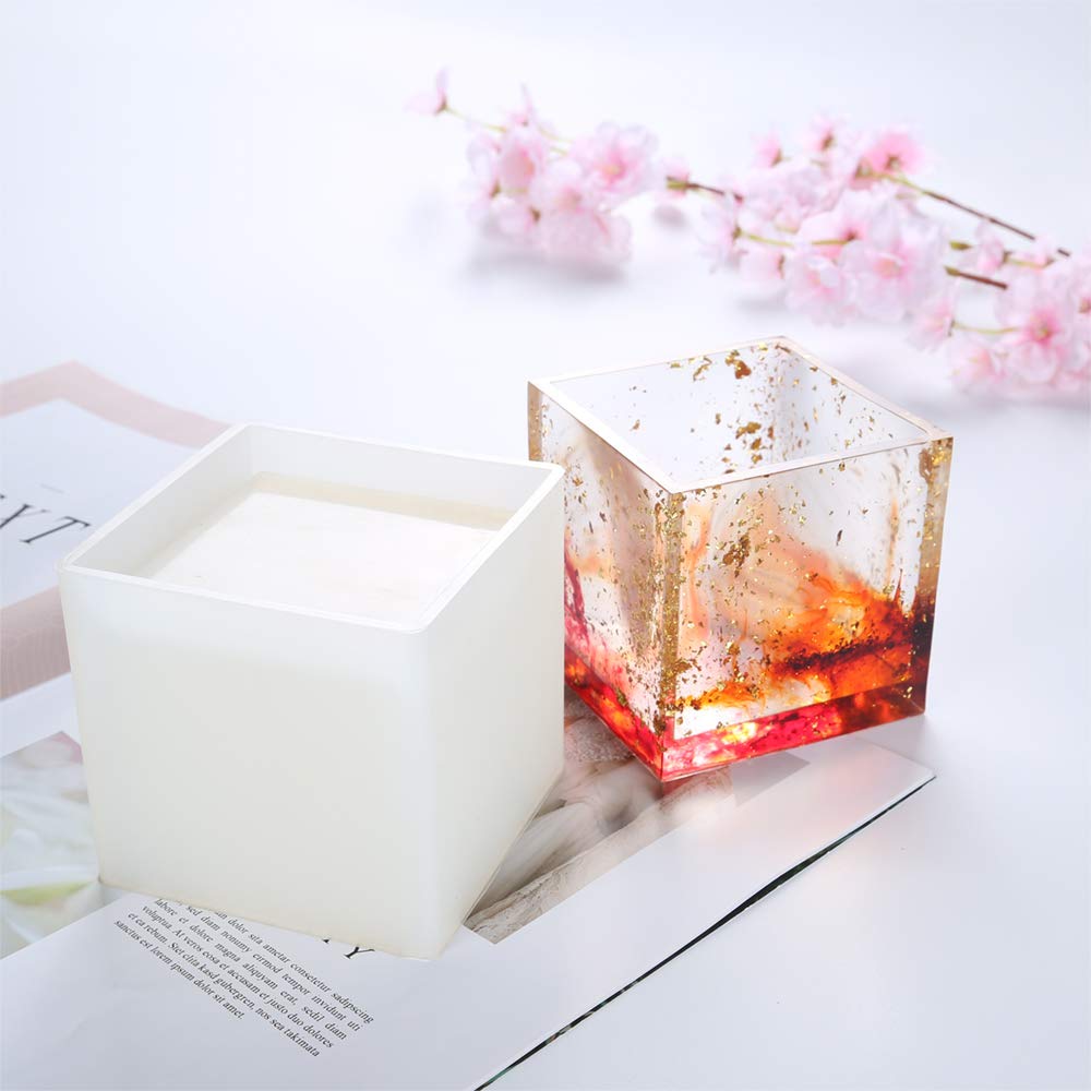 Large Square Resin Planter Molds - DIY Cube Silicone Molds for Flower Pots, Pen Holders & Home Decor - Perfect for Crafting, Wedding Centerpieces & Office Organization
