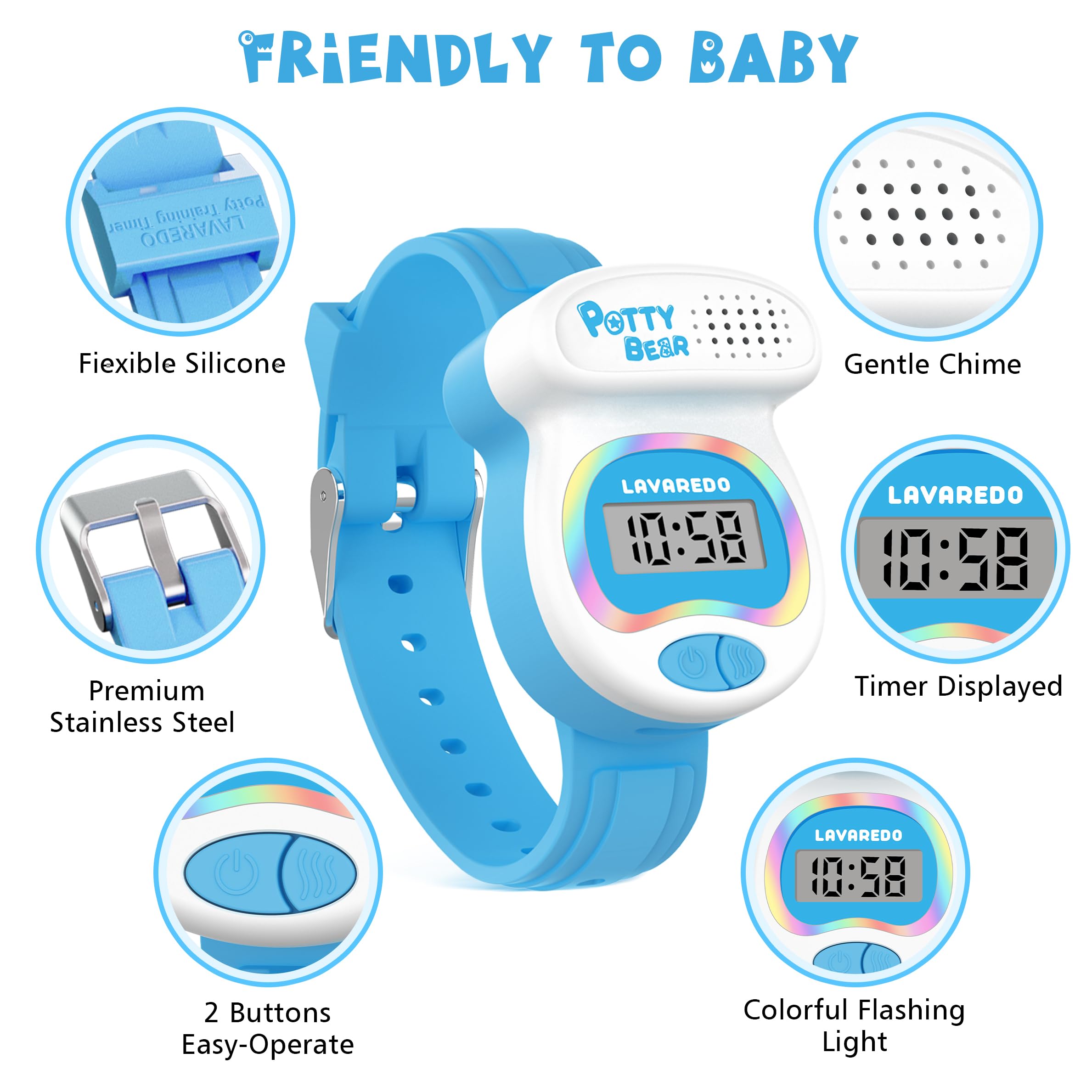 NN BEN NEVIS Potty Training Watch for Toddlers - LED Colorful Lights & Toilet Shape Timer - Best Toilet Training Aid to Remind Kids to Go - Ideal Gift for Boys and Girls - Perfect for Home, Daycare, and Travel Use