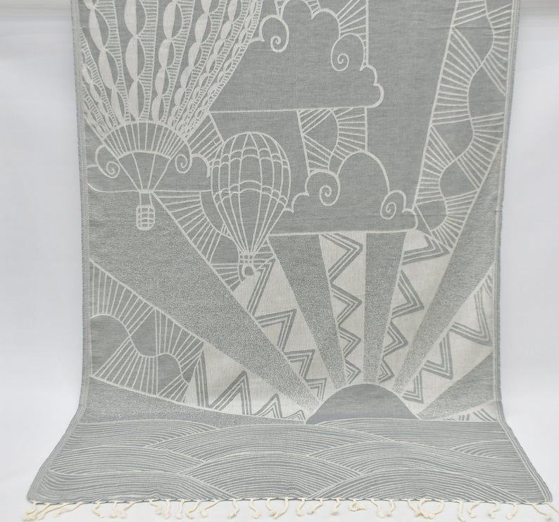 Premium 100% Cotton Bath Towel - Soft & Absorbent Gray Sunrise Towel for Spa, Beach & Gym - Luxury Bath & Shower Towel Set