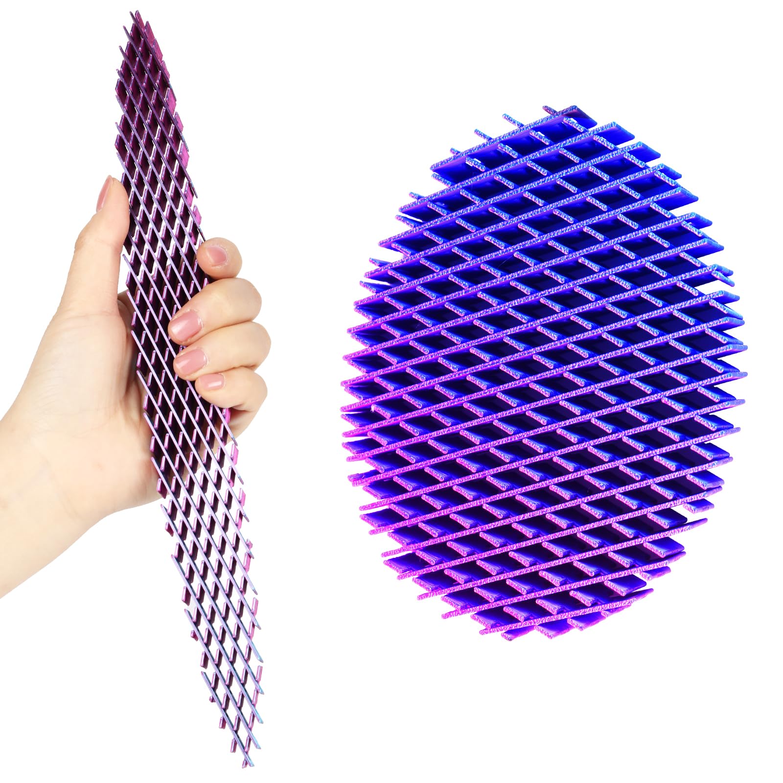 3D Printed Fidget Worm Toy for Adults & Kids - Stretchy Elastic Mesh Stress Relief Toy for Anxiety, ADHD & Focus - Silent Squeeze Desk Fidget (Red Blue Gradient) - Perfect for Office, Classroom & Travel Use