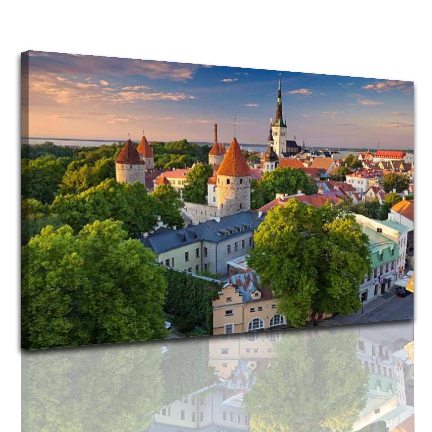 Tallinn Landscape Canvas Wall Art - Framed Nature Poster Print for Living Room, Bedroom & Bathroom Decor | Large Size Wall Painting for Home & Office