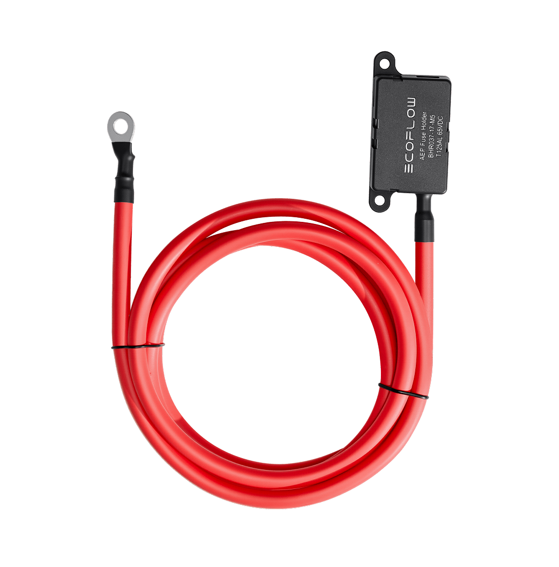 EcoFlow Alternator Charger Extended Fuse Cable (2m) - Durable Power Solution for RVs, Boats & Off-Grid Living | Car & Marine Battery Charging Accessory