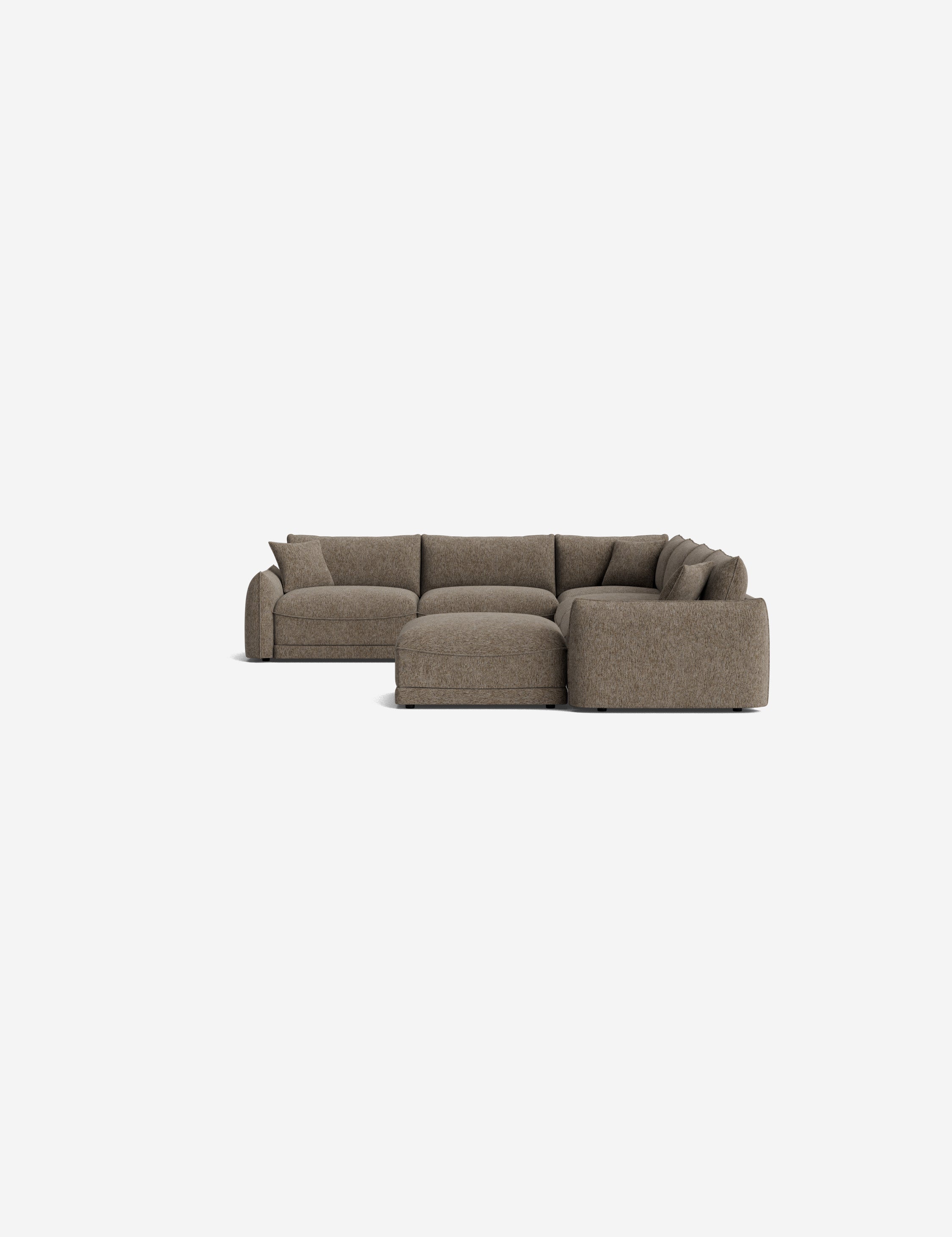 Balmer Modular Corner Sectional Sofa with Ottoman - Modern L-Shaped Living Room Furniture for Small Spaces | Perfect for Apartments, Condos and Family Gatherings