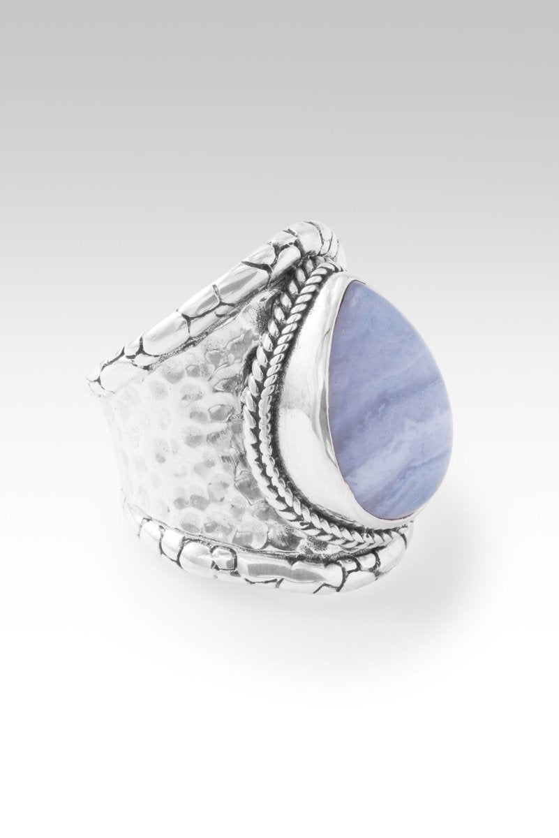 Blessed with Abundance Ring in Blue Lace Agate - Spiritual Jewelry for Meditation, Healing & Positive Energy | Perfect for Yoga, Reiki & Mindful Living