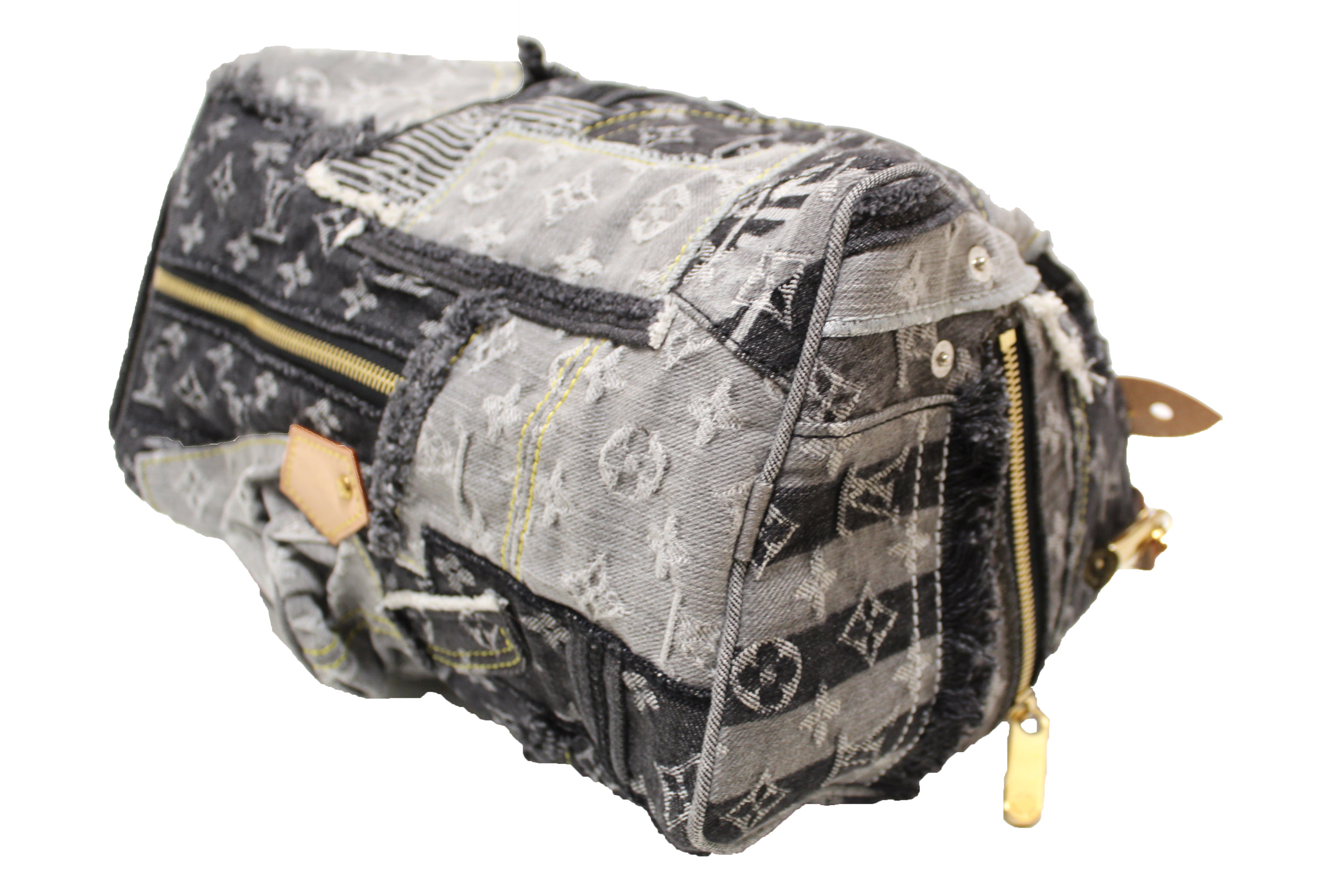 Authentic Louis Vuitton Limited Edition Black Monogram Denim Patchwork Speedy 30 Handbag - Luxury Designer Crossbody Bag for Women, Perfect for Travel, Work & Evening Events