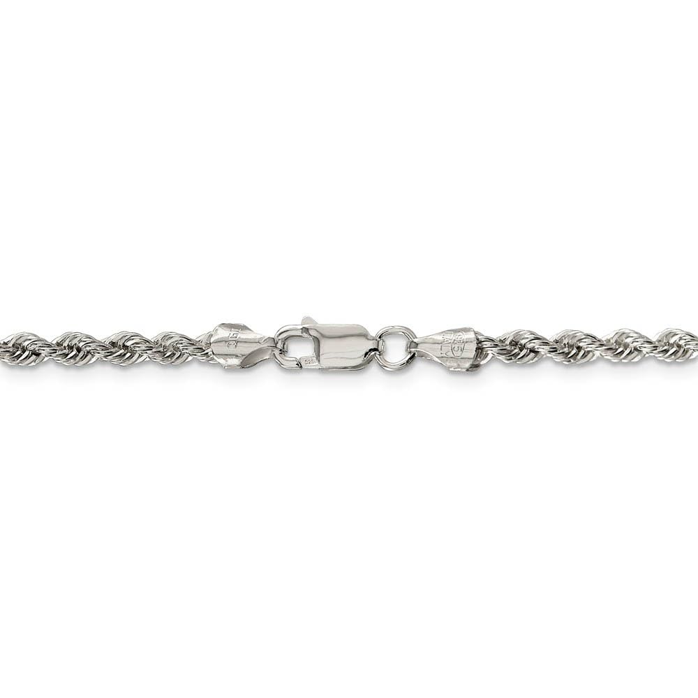 3mm Sterling Silver Rope Chain Necklace - Elegant for Daily Wear