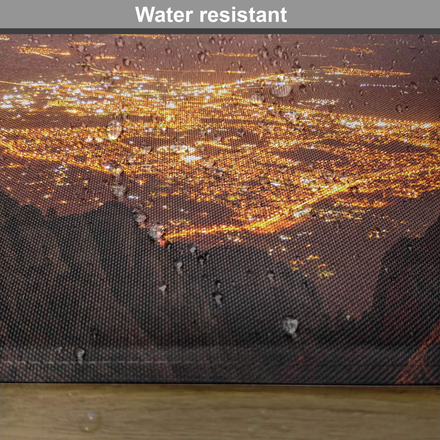 Ambesonne 4-Piece Landscape Place Mats Set - City Night Skyline Panoramic View Over Mountain Top Print, Washable Fabric Dining Table Mats for Kitchen & Dining Room Decor in Brown, Orange & Blue | Perfect for Dinner Parties, Holiday Gatherings & Everyday Meals