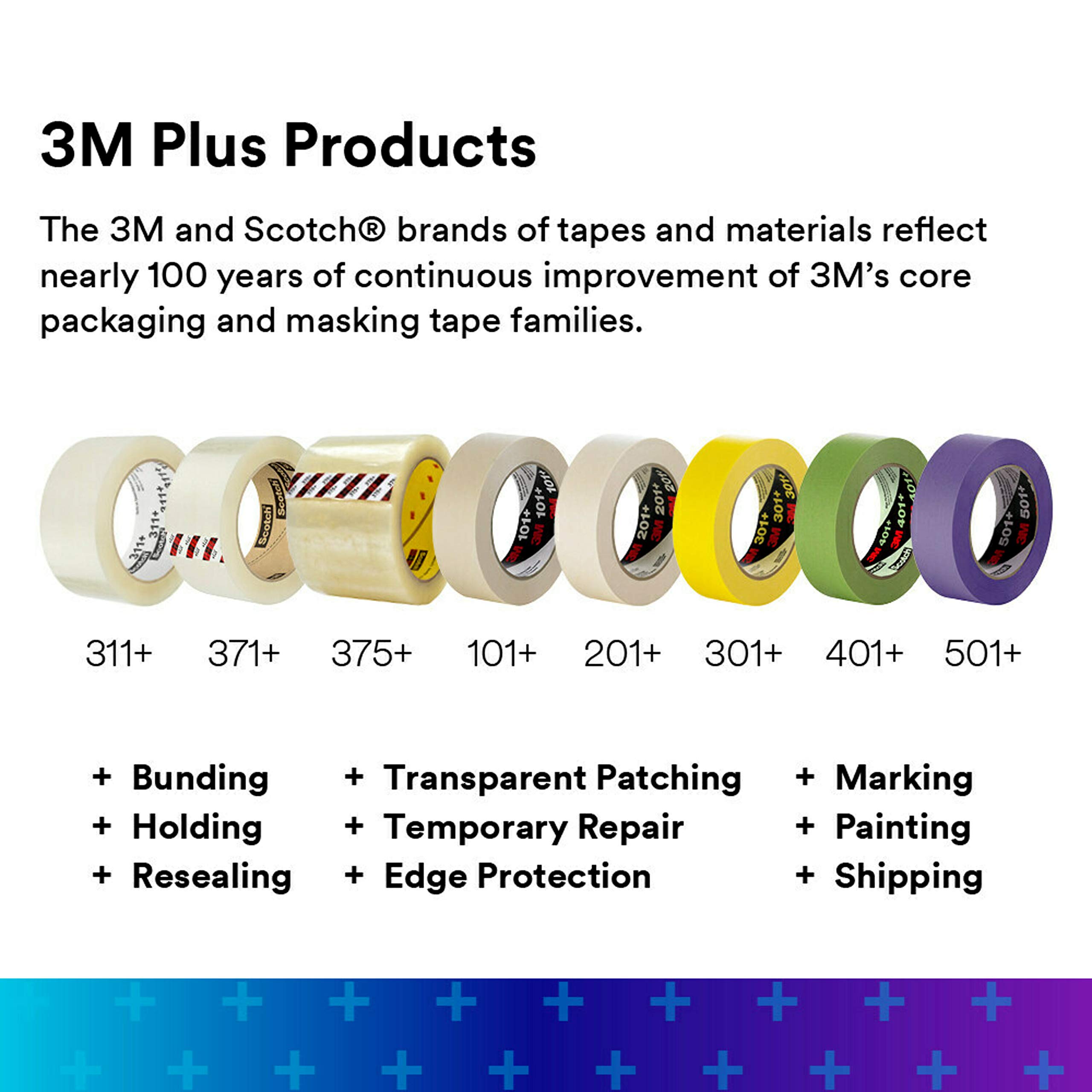 3M Scotch High Tack Box Sealing Tape 371+ - Heavy Duty Packaging Tape with Synthetic Rubber Adhesive, 48mm x 100m, Clear (36 Rolls/Case) - Ideal for Shipping Boxes, Moving & Warehouse Packaging