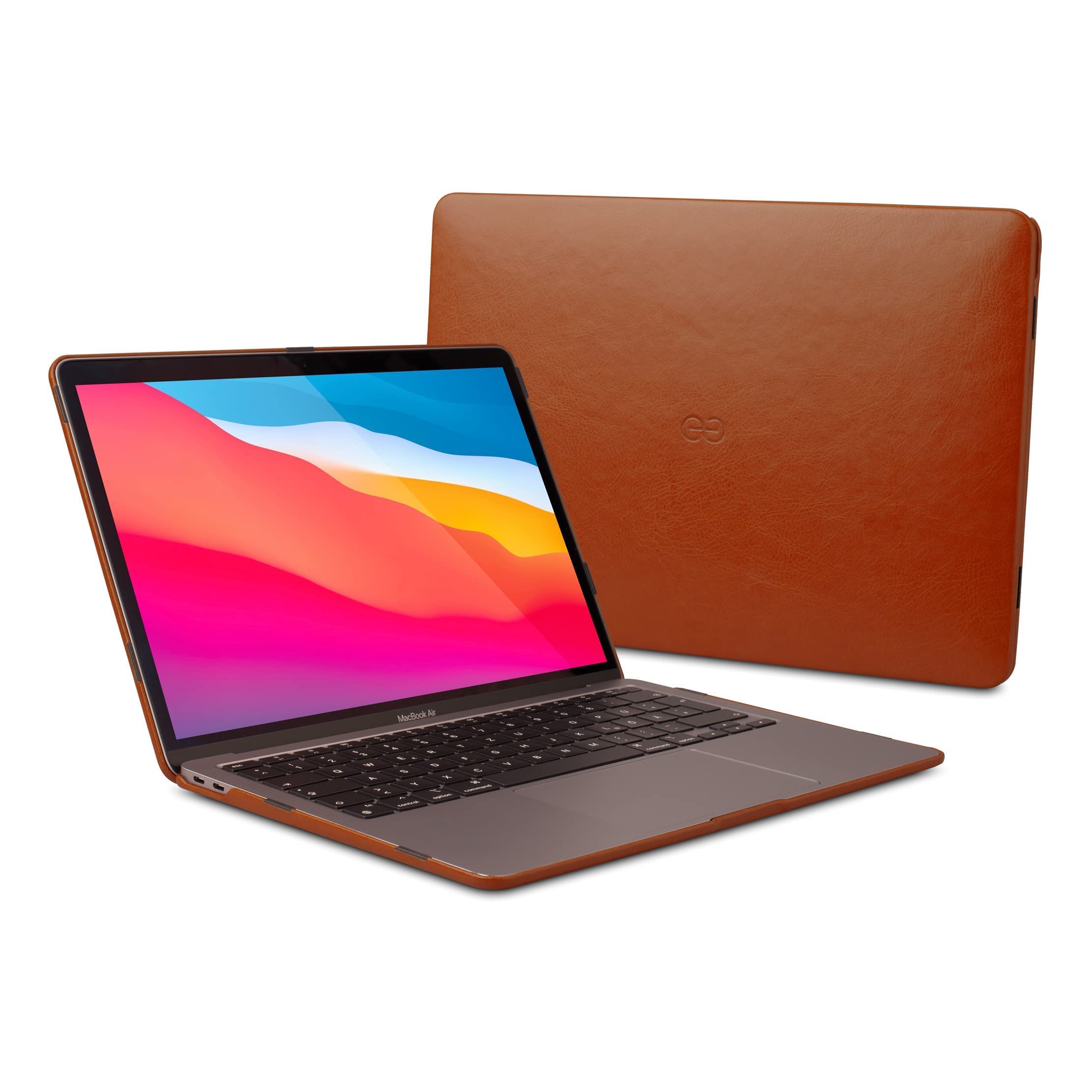 Fibonacci Wallet-Case for iPhone 13 Pro Max & Euclid Hard Cover Case for MacBook Air 13-Inch - Premium Caramel Bundle | Stylish Protection for Your Apple Devices | Perfect for Work, Travel & Everyday Use