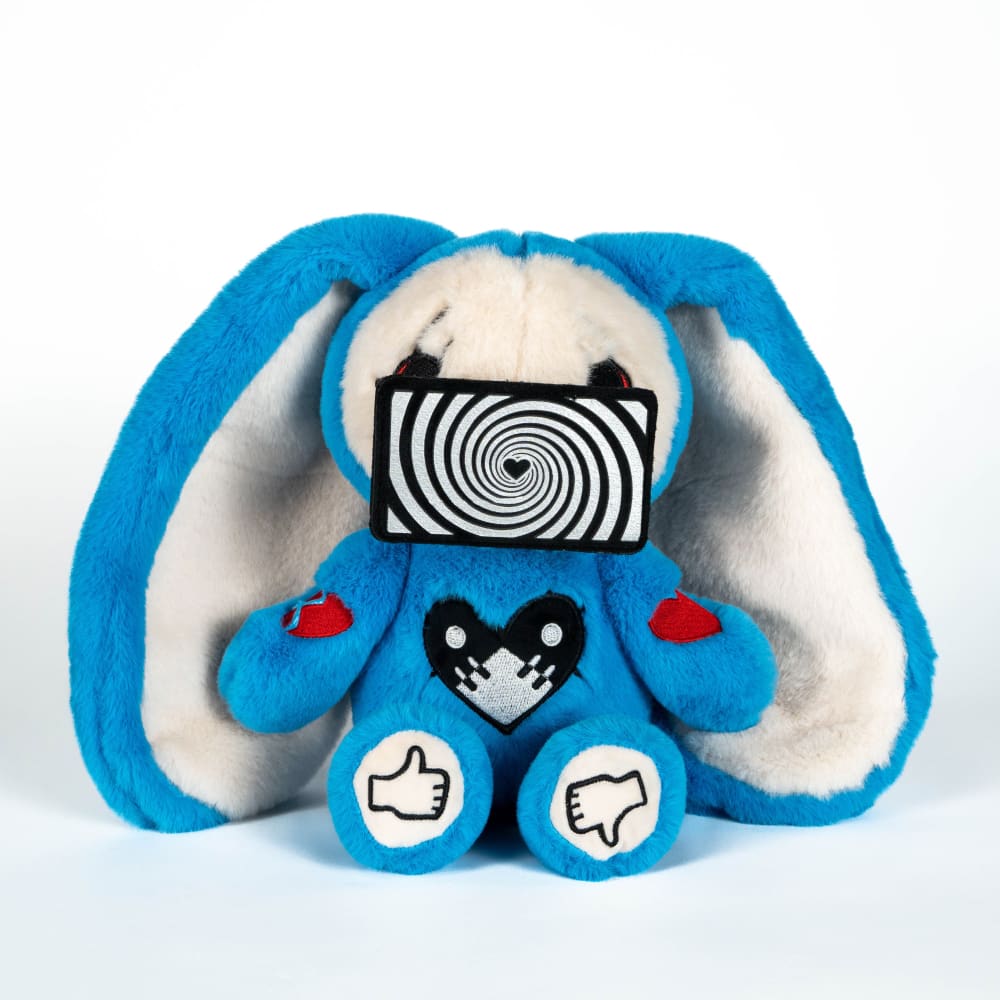 Plushie Dreadfuls Screen Addict Rabbit Stuffed Animal - Soft Cute Bunny Plush Toy for Kids & Adults, Perfect for Gaming Rooms, Bedroom Decor, and Anxiety Relief