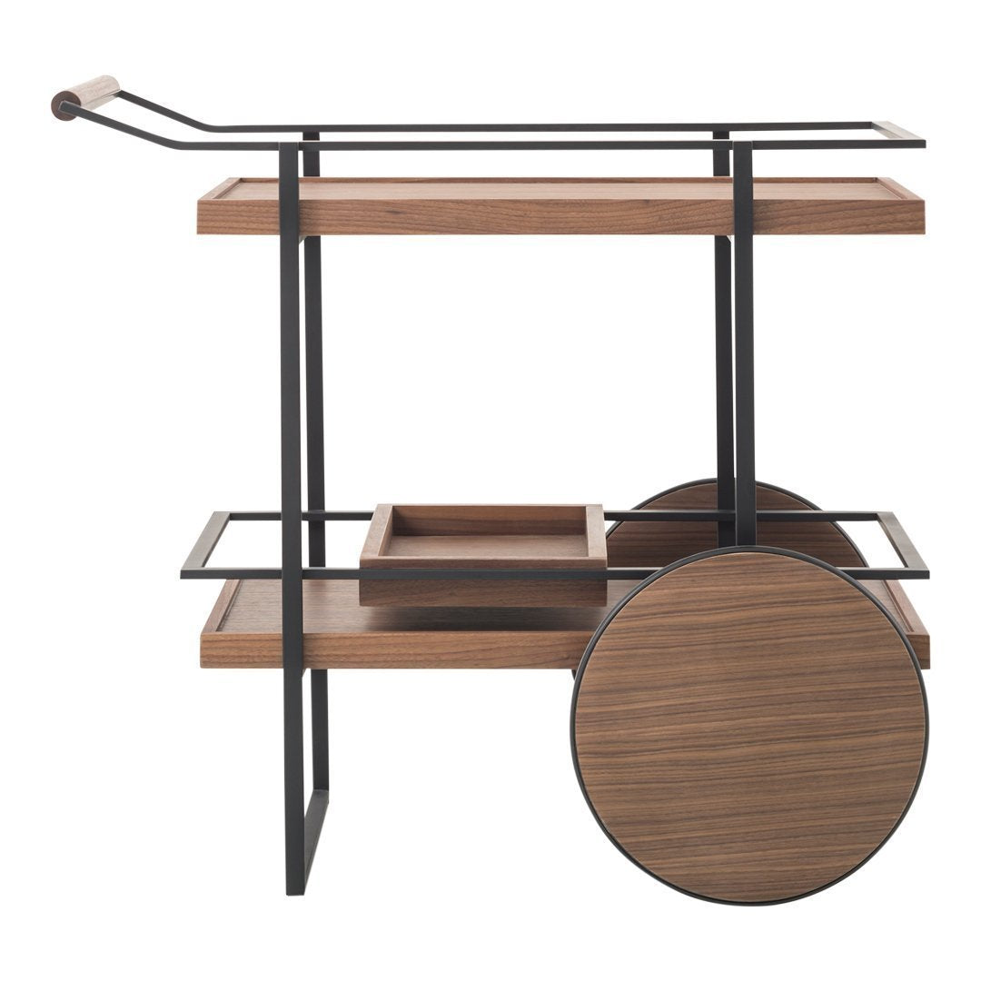 Yabu Pushelberg James Bar Cart by Stellar Works - Modern Home Bar Furniture for Living Room & Dining Room Decor