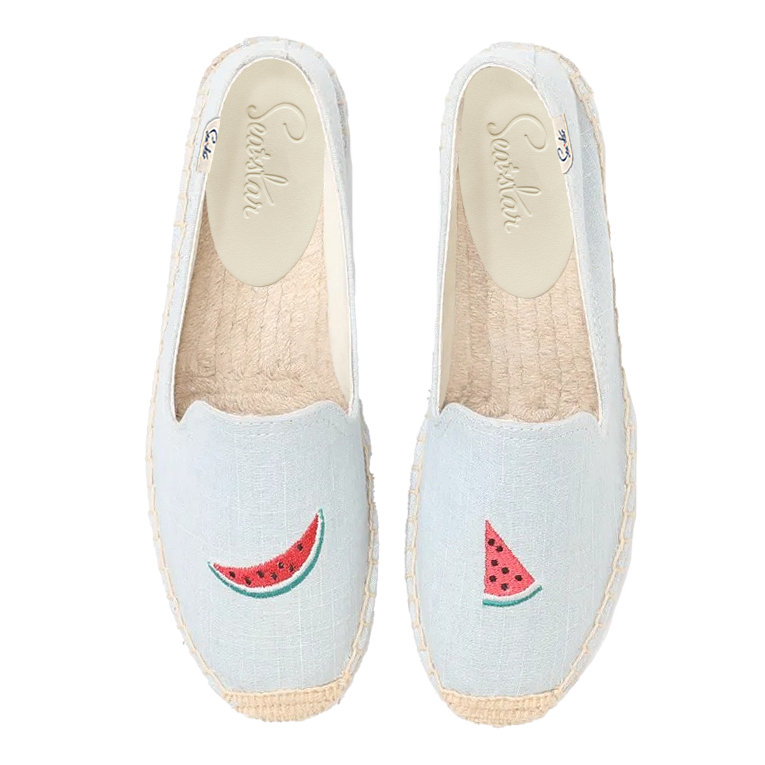 Bayside Beach Club Women's Espadrille Sandals - Watermelon Sky Color | Comfortable Summer Casual Shoes for Beach, Vacation, and Outdoor Activities