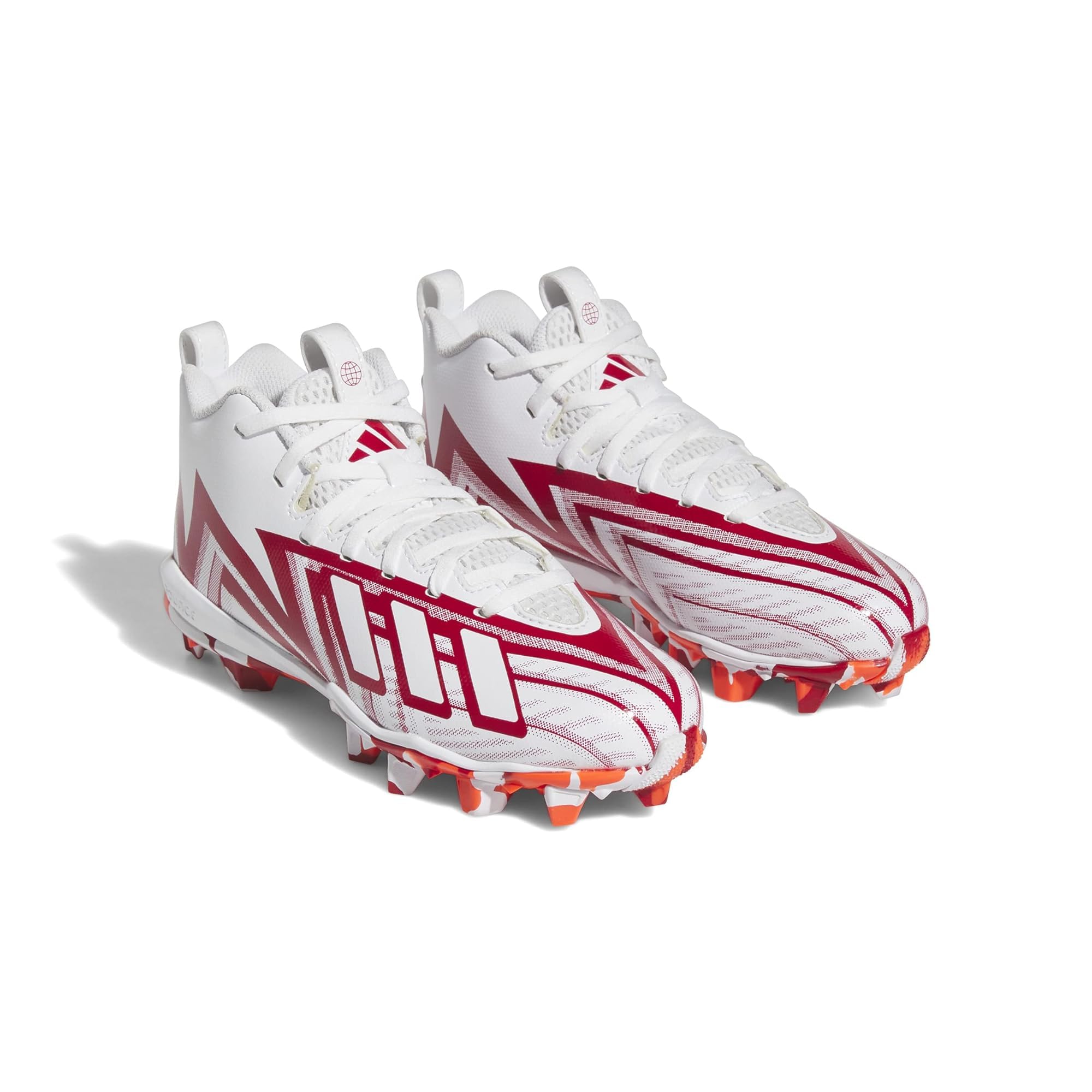 adidas Freak Spark 23 Football Cleats for Kids - White/Team Power Red/Solar Red - Unisex Youth Size 2.5 US - Lightweight Soccer Shoes for Training & Matches