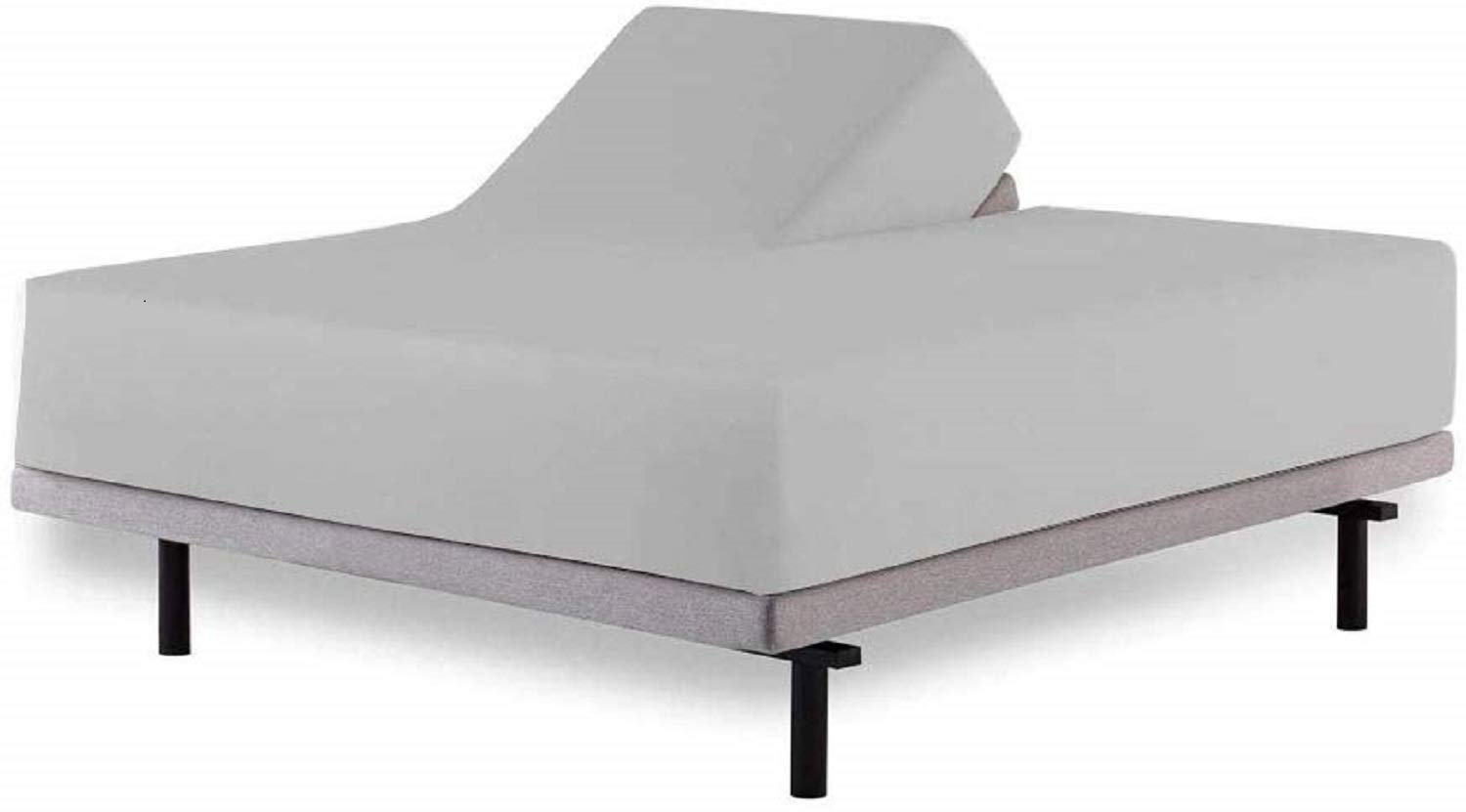 Premium 600 Thread Count 100% Egyptian Cotton Split Queen Fitted Sheet for Sleep Number Beds - Half Split Design (39