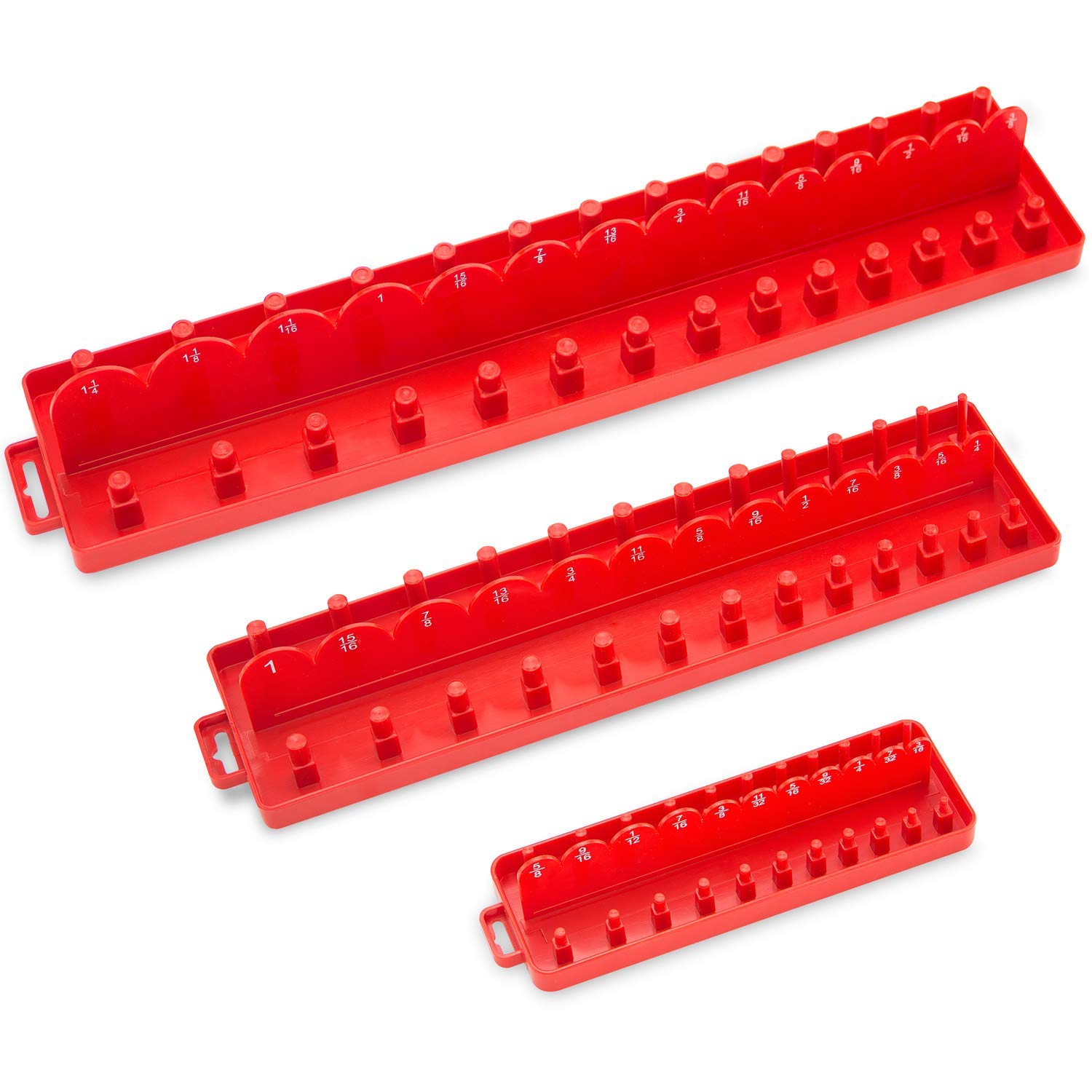 NEIKO 03965A 3-Piece Socket Set Organizer Case with Double Rows | 1/4