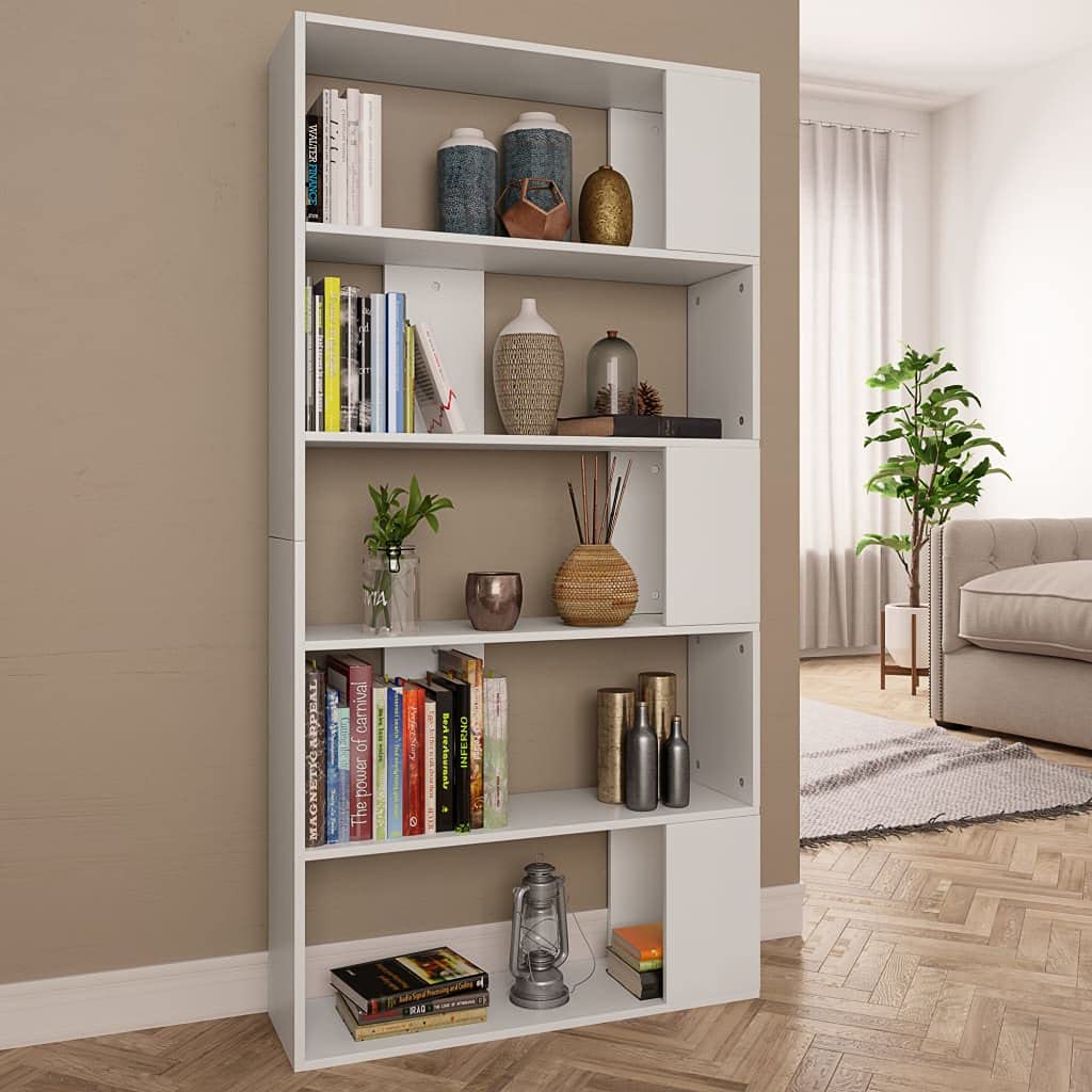Tikarti White Bookcase Cabinet with Room Divider - 31.5
