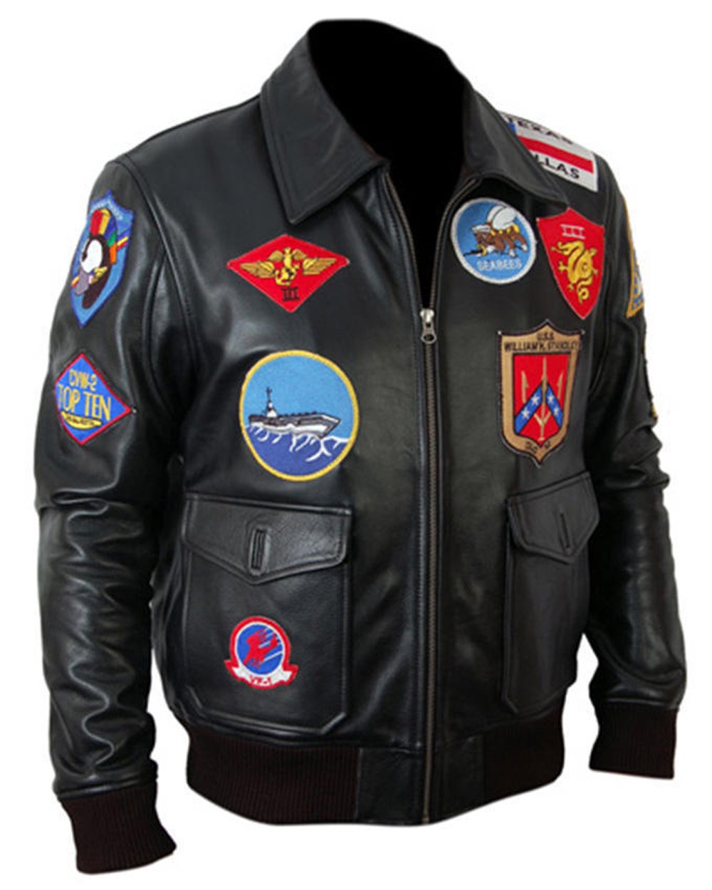 Men's Aviator Leather Jacket - Tom Cruise Style Bomber Flight Jacket for Men | Faux Leather Pilot Coat | Perfect for Halloween, Cosplay, Motorcycle Riding & Casual Wear