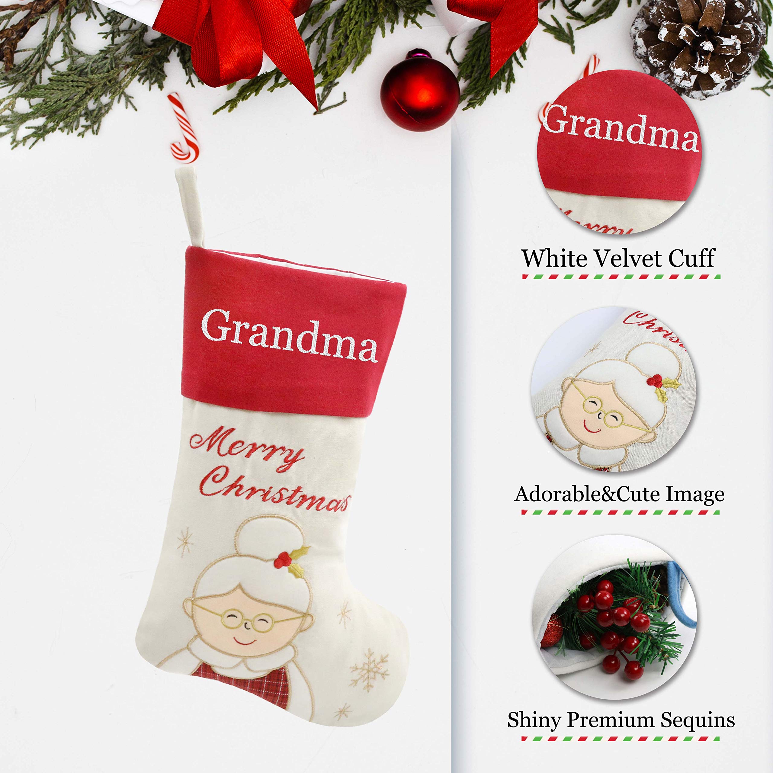 Personalized Christmas Stockings 18 Inch - Custom Embroidered Fireplace Hanging Stockings for Family Holiday Decorations - Perfect Christmas Gift for Home Decor (Style 28) - Ideal for Fireplace Mantel, Christmas Tree Decor & Festive Home Styling