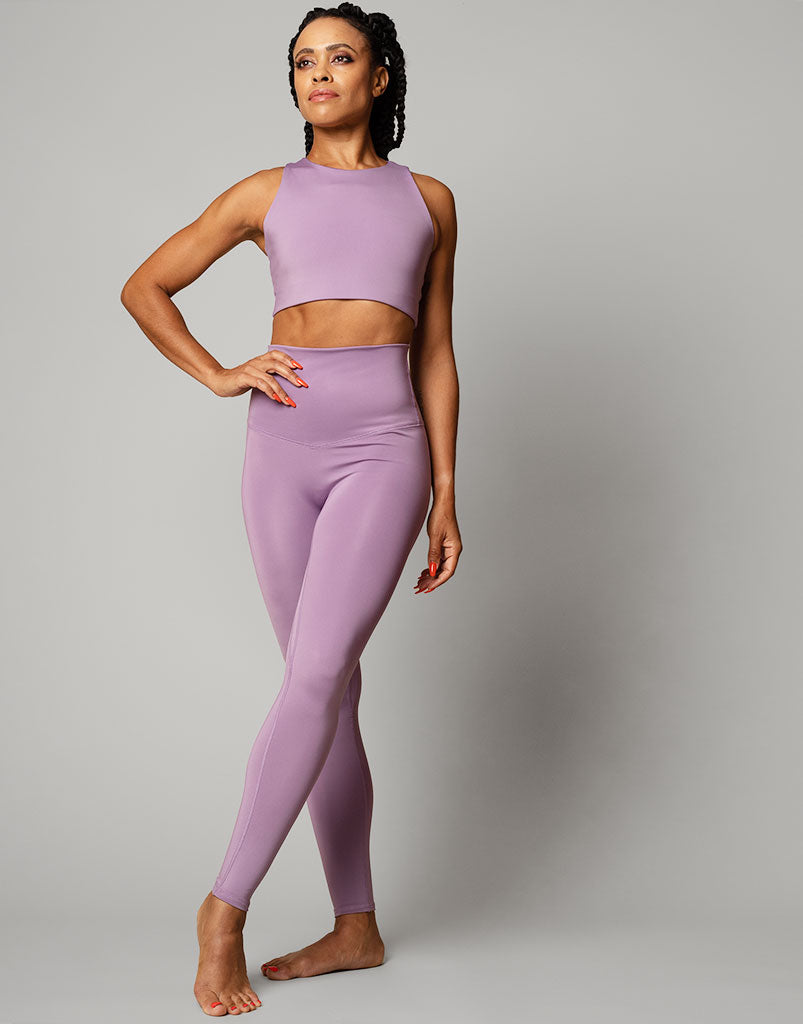 Freestyle Flat Front Legging in Lavender - High Waist Yoga Pants for Women, Workout & Lounge Wear
