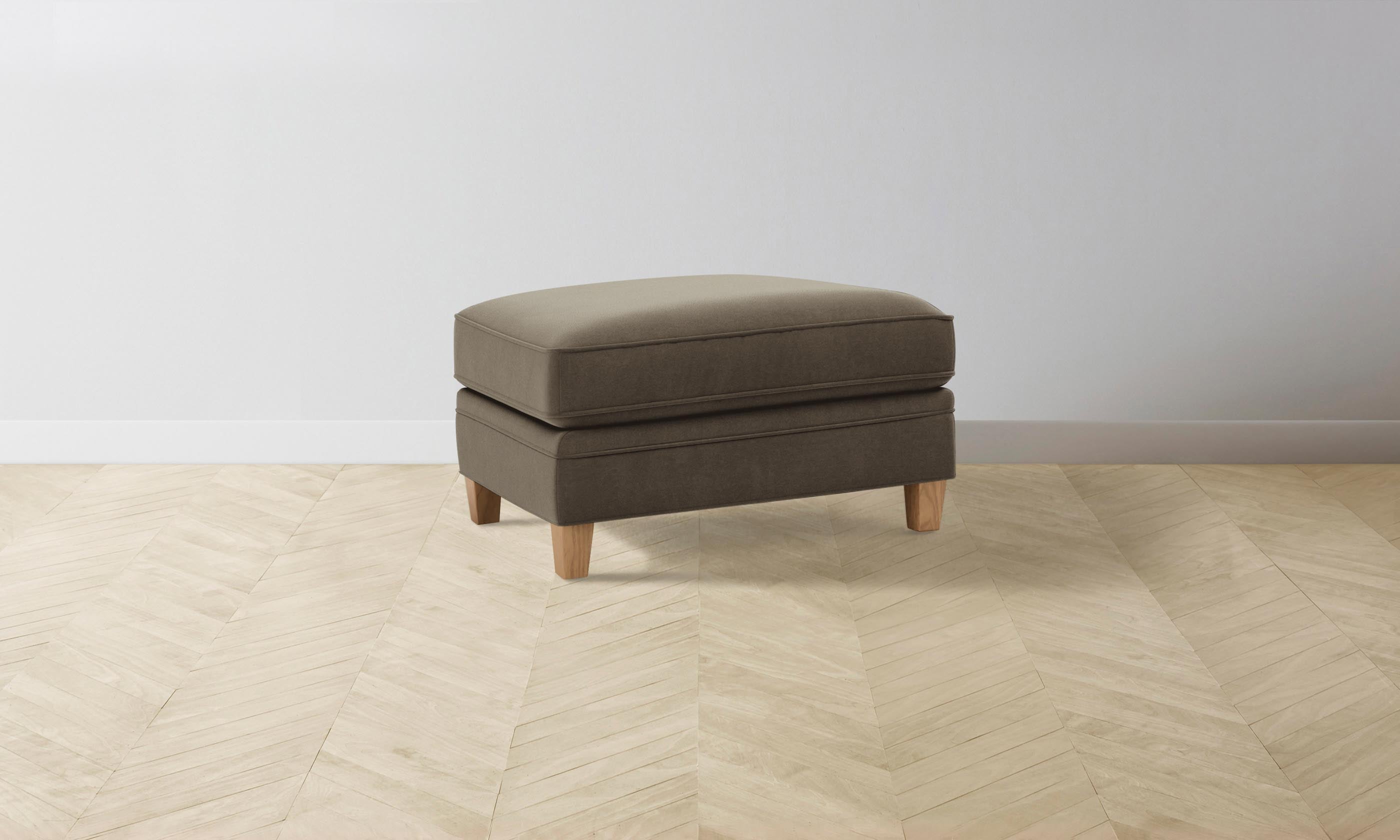 Luxury Carmine Ottoman with Soft Mohair Mink Upholstery - Elegant Living Room Footrest & Accent Chair for Home Decor