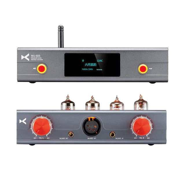 xDuoo MU 605 Bluetooth Audio Converter with MT 604 Headphone Amplifier & XLR Cables - Wireless Hi-Fi Setup for Home Studio & Audiophile Listening