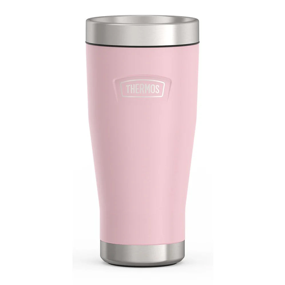 16oz Icon Stainless Steel Tumbler with Lid & Straw - Vacuum Insulated Hot & Cold Travel Mug - Perfect for Coffee, Tea, Water - Ideal for Office, Gym, Camping & Outdoor Activities