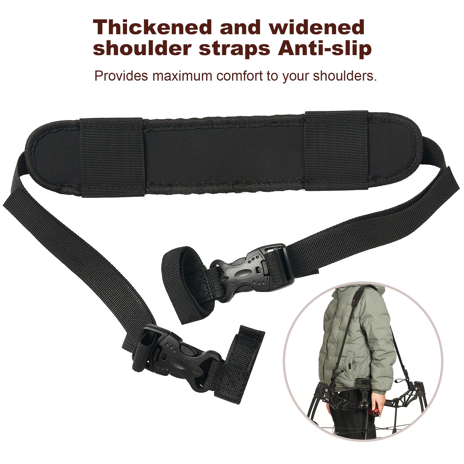 TOPARCHERY Compound Bow Sling - Adjustable Shoulder Strap for Hunting & Archery - Durable Carry Bag for Compound Bows - Perfect for Outdoor Hunting, Target Practice & Field Archery
