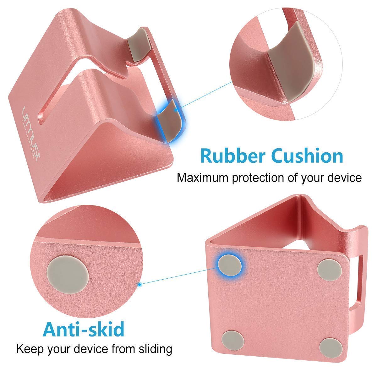Ergonomic Adjustable Laptop Stand & Phone Holder Set - Rose Gold | Portable Computer Riser for Home Office, Dorm & Travel Use
