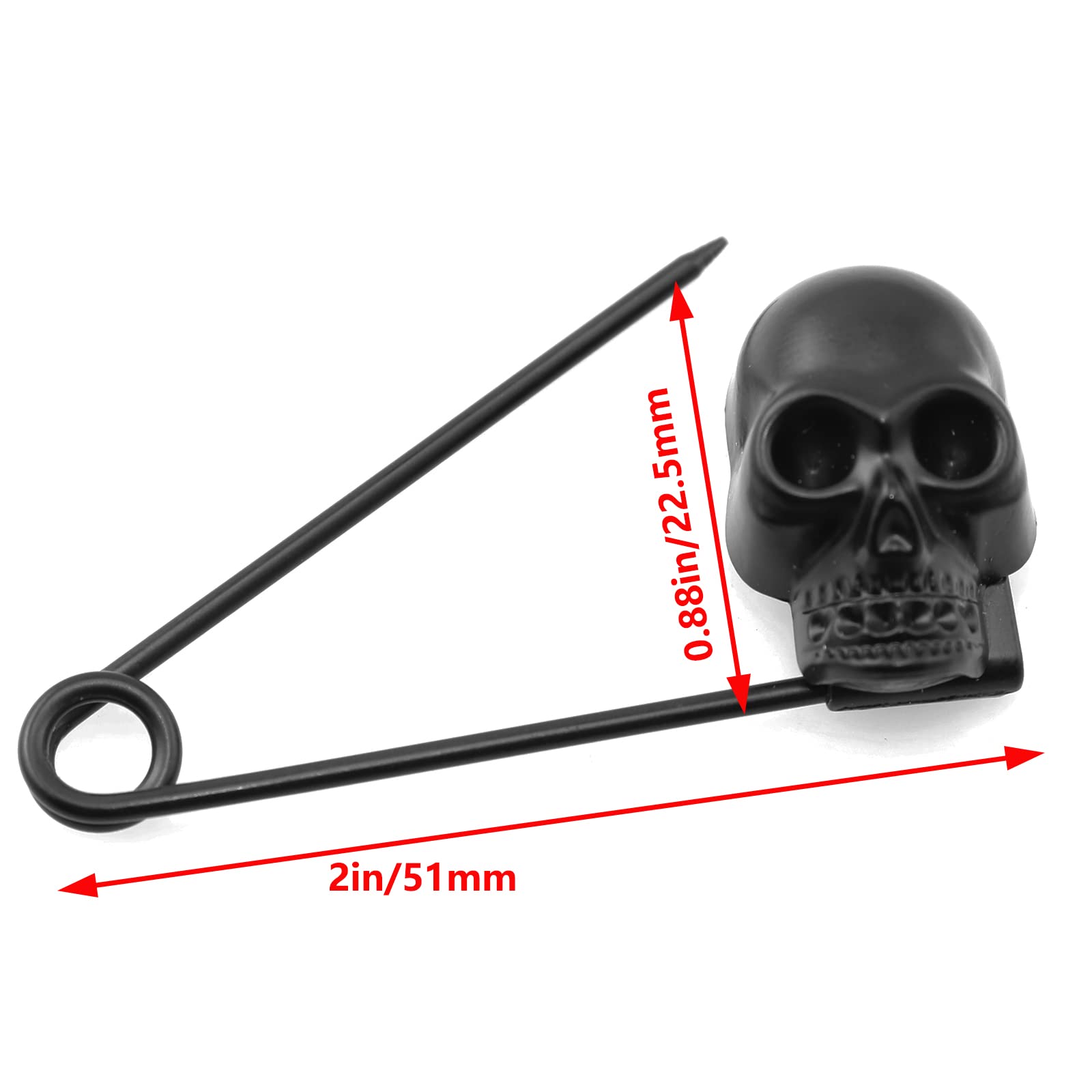 6PCS Black Skull Safety Pins for Blankets & Sweaters - Gothic Style