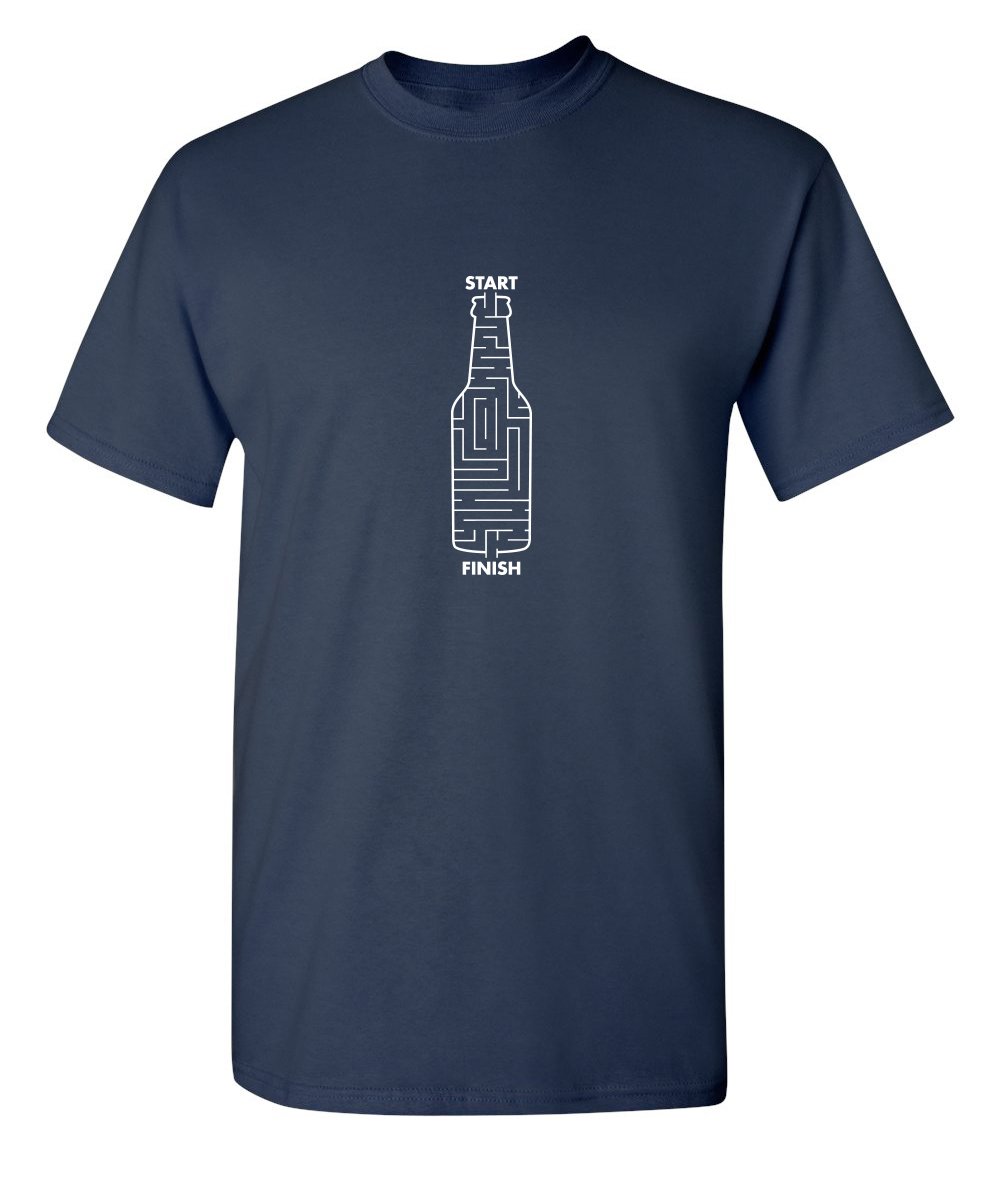 Funny Beer Maze Graphic Novelty T-Shirt - Sarcastic Humor Tee for Men & Women - Perfect for Parties, Gifts & Casual Wear