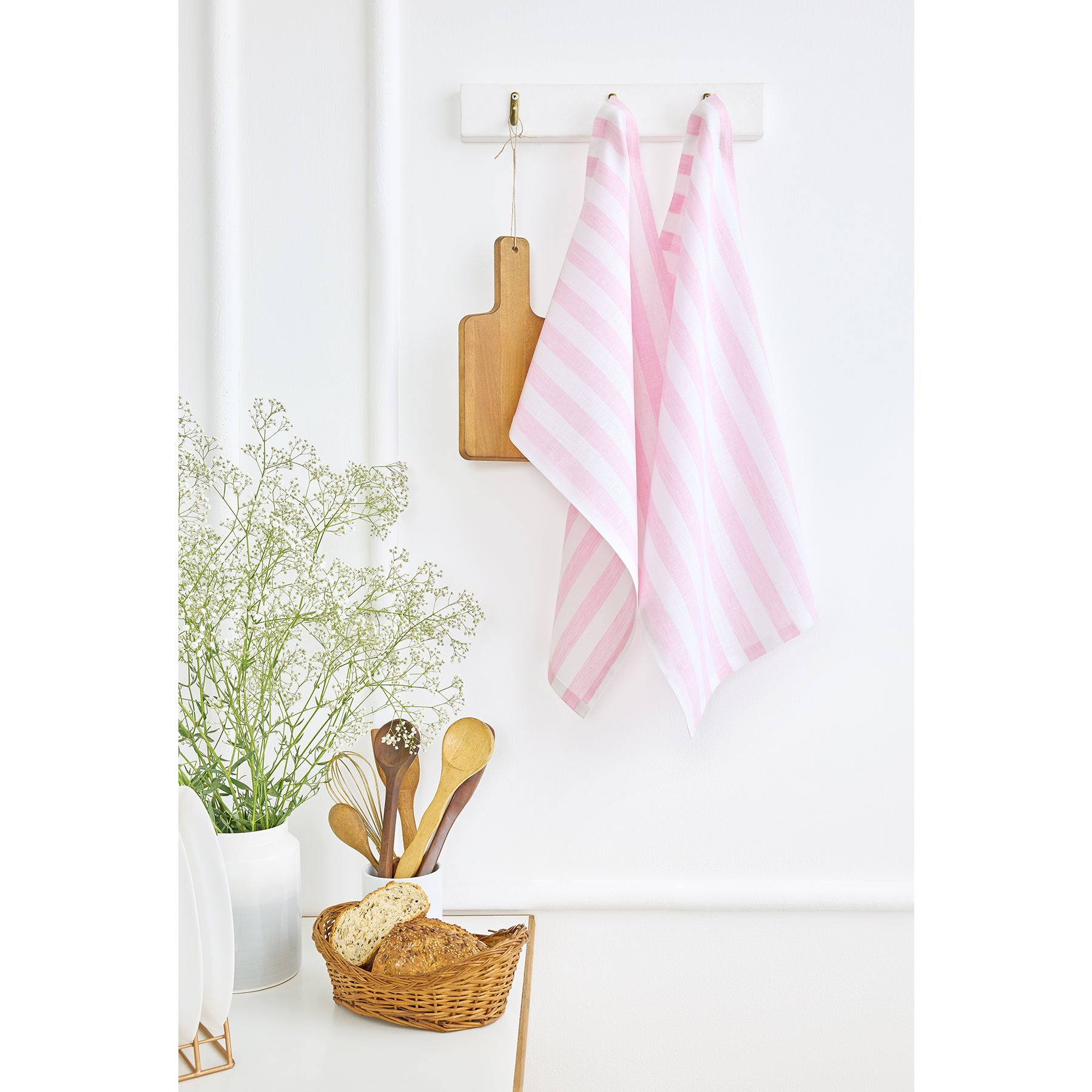 Sorrento Stripe Cotton Kitchen Towels Set of 2 - Absorbent Dish Towels for Drying Dishes, Cleaning Countertops - Perfect for Kitchen, Restaurant & Home Use