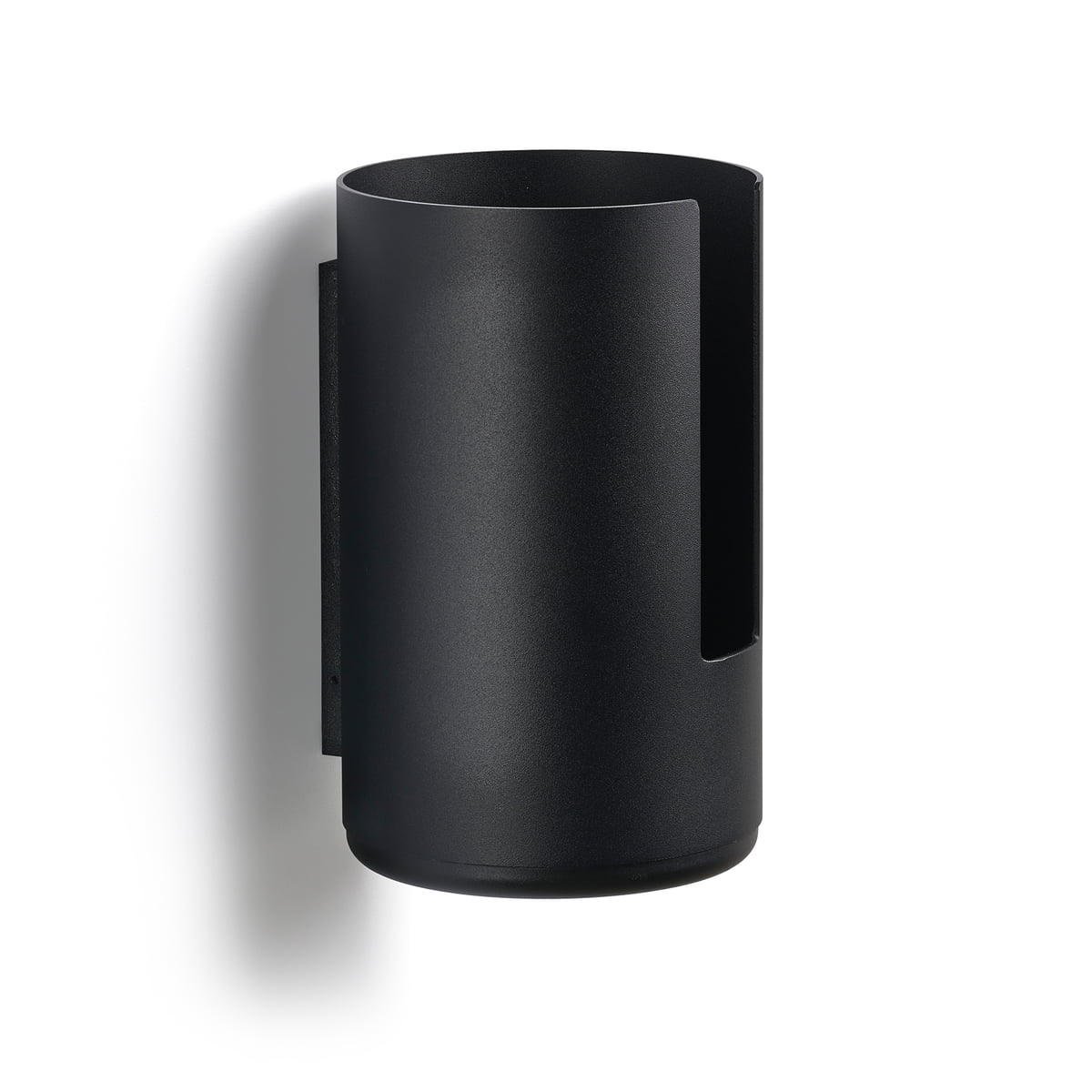 ZONE DENMARK Wall-Mounted Rim Toilet Paper Holder - 13x21cm Compact Black Bathroom Storage Organizer - Perfect for Small Bathrooms, Powder Rooms & RVs