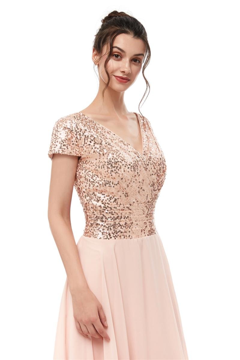 Elegant Cap Sleeve Empire Waist Formal Evening Gown - Long Women's Bridesmaid Dress in Pink (Size 24W) - Perfect for Weddings, Proms & Special Occasions