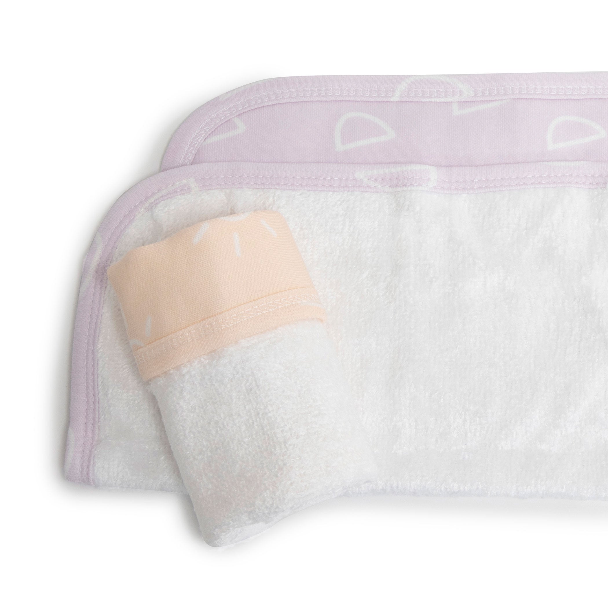 Nordic 3-Pack Wash Cloths - Soft Dusty Peach & Lilac Cotton Face Towels for Bath, Spa, and Gentle Skin Care