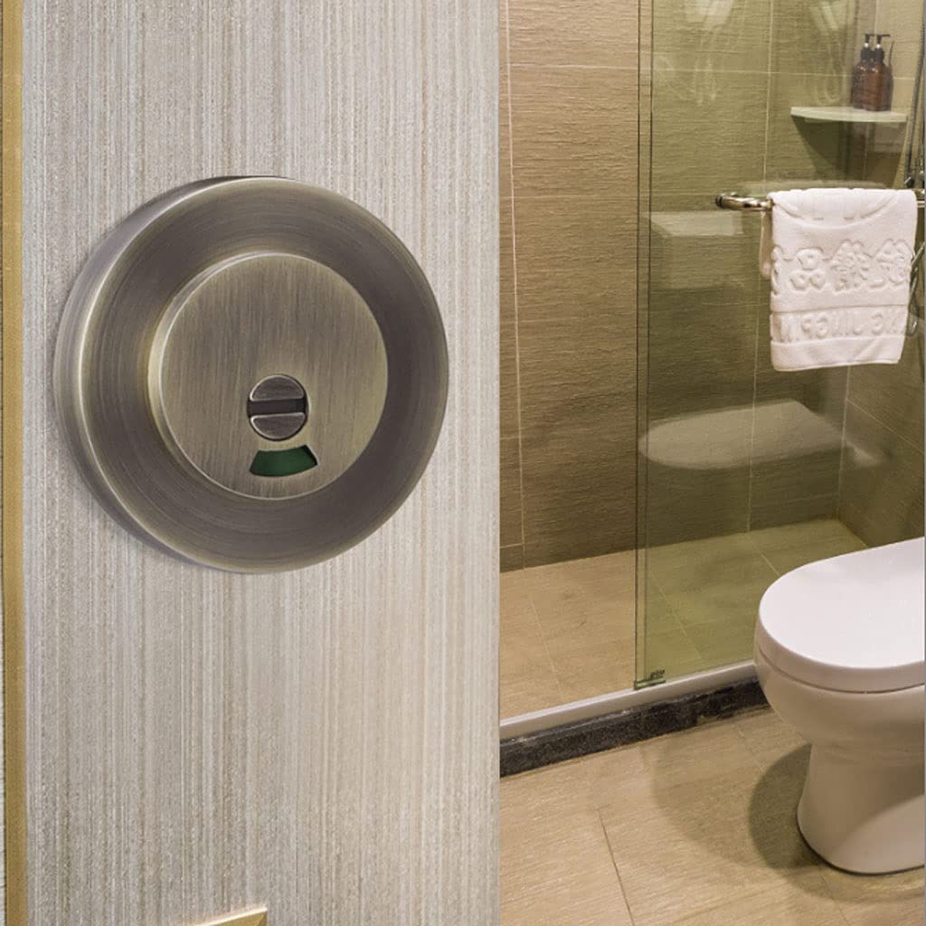 Gold Door Knob Lever with Toilet Indicator - Keyless Bedroom, Bathroom & Study Door Handle Lock for Privacy & Convenience - Perfect for Homes, Offices & Hotels