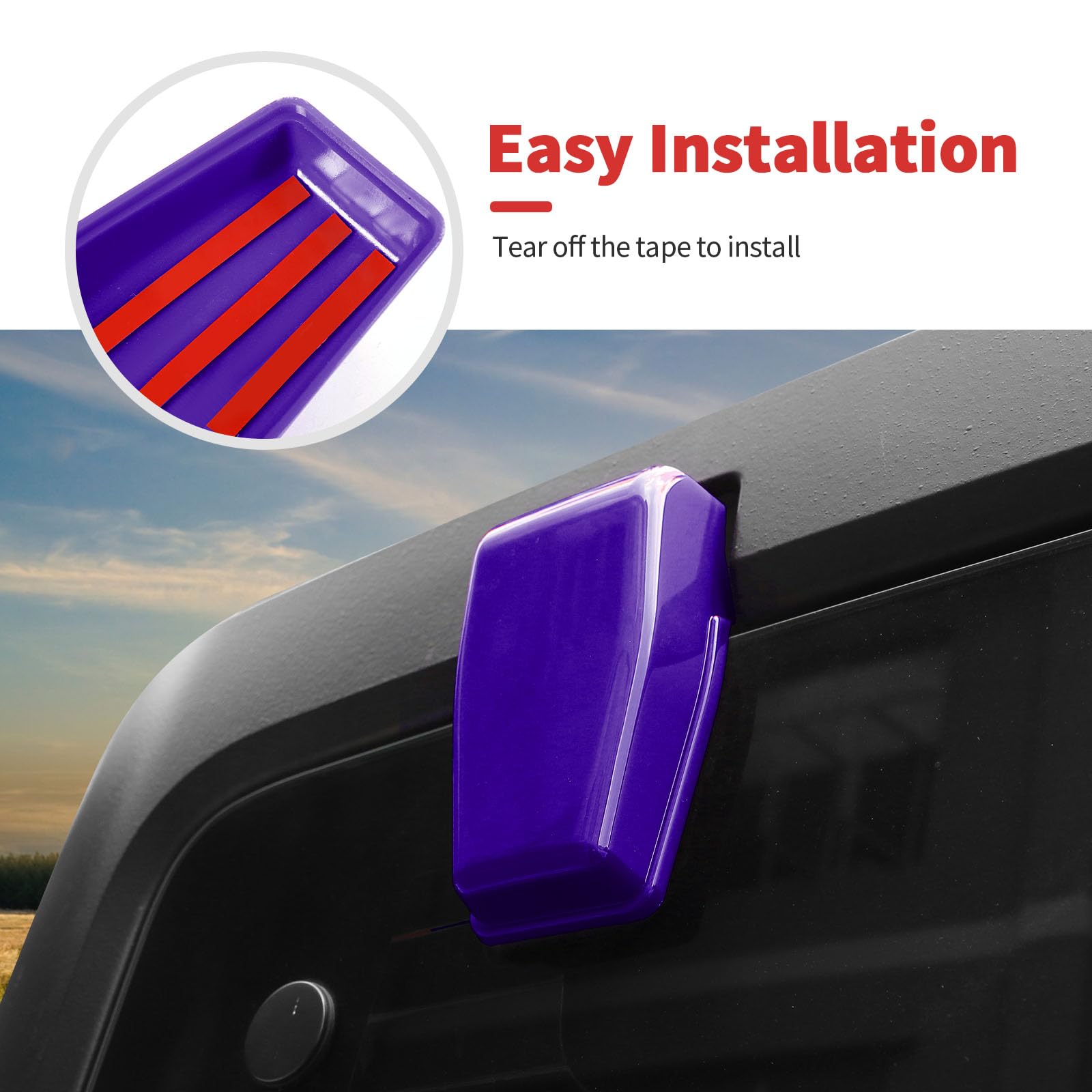 Jeep Wrangler JK JKU Rear Tail Window Hinge Cover Trim - Purple Exterior Accessory for 2007-2018 Models | Durable Decorative Upgrade for Off-Road & Daily Driving