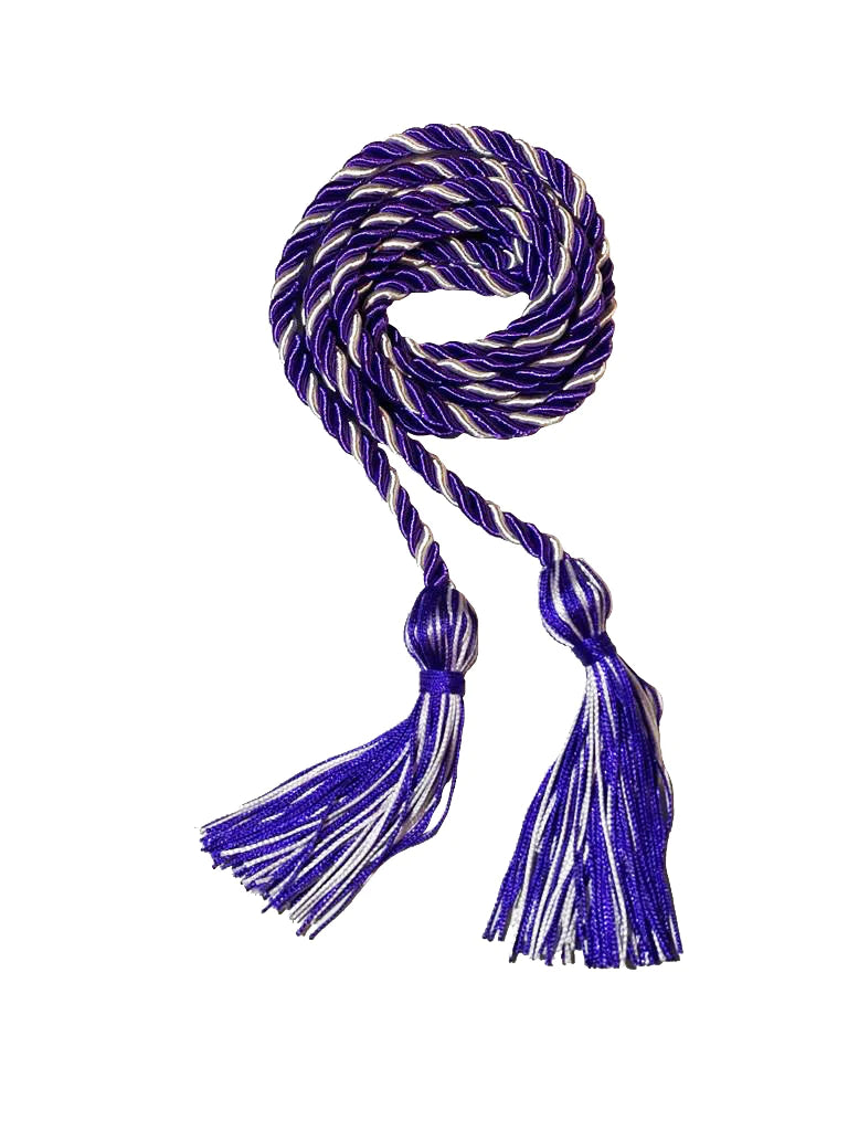 Purple and White Graduation Honor Cord - Academic Achievement Award for High School & College - Perfect for Commencement Ceremonies & Graduation Photos