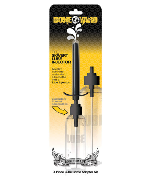 Boneyard The Skwert Lube Injector Bottle Adapter Kit - 4 Piece Set (Black) | Perfect for Bike Maintenance, Motorcycle Care & Automotive Lubrication