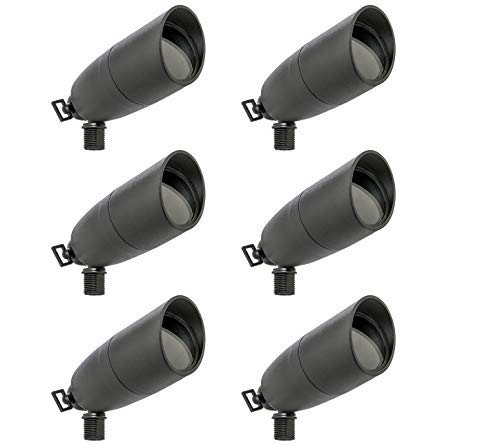 Westgate Waterproof LED Landscape Spotlight - Adjustable Directional Security Lighting for Patio, Deck, Yard, Garden, Pathway & Pool Areas (6 Pack, Black) - Includes MR16 Bulb | Perfect for Outdoor Safety & Ambiance Lighting